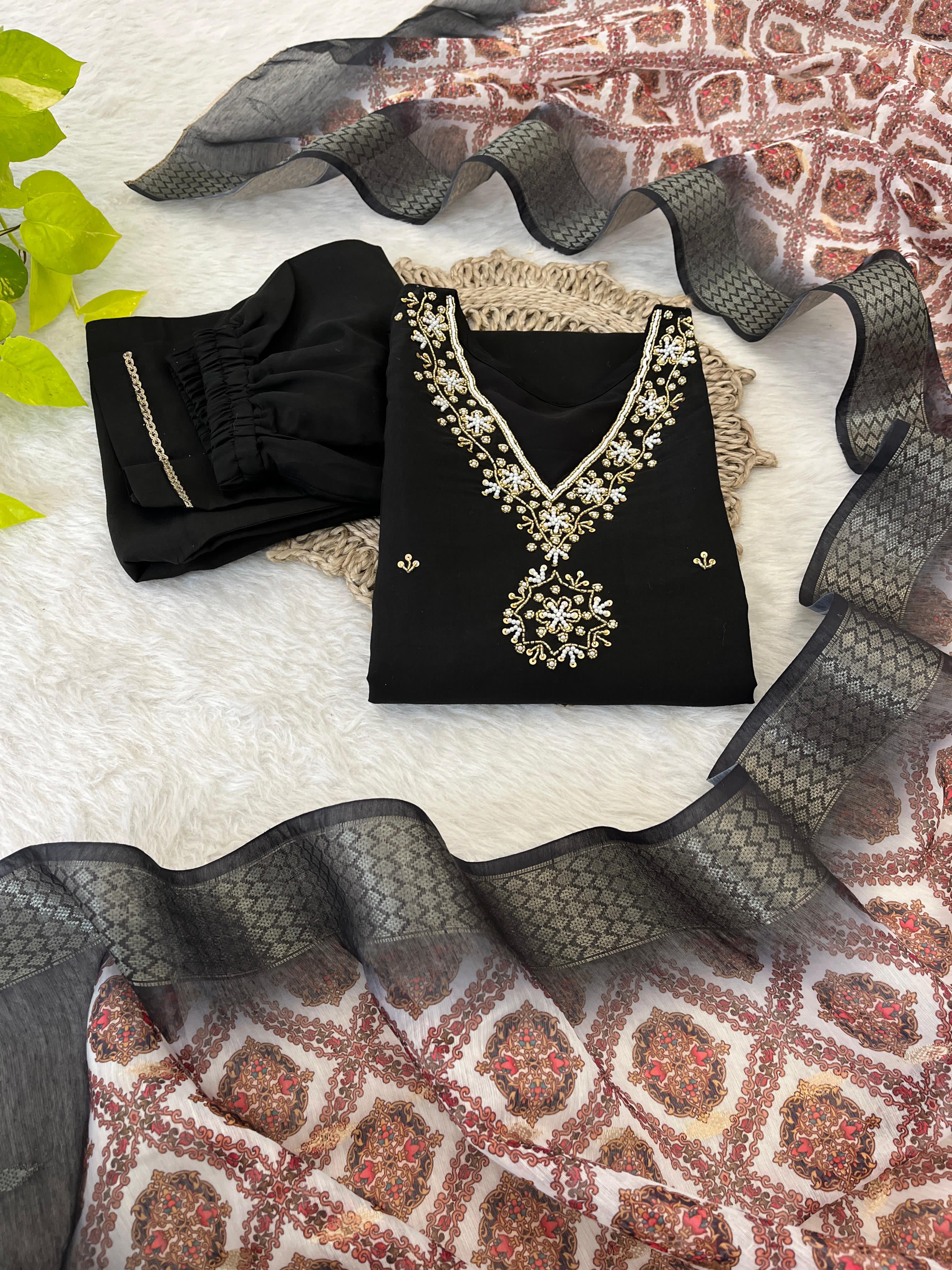 Launching New Designers Kurti Pent Dupatta 3 pic Set