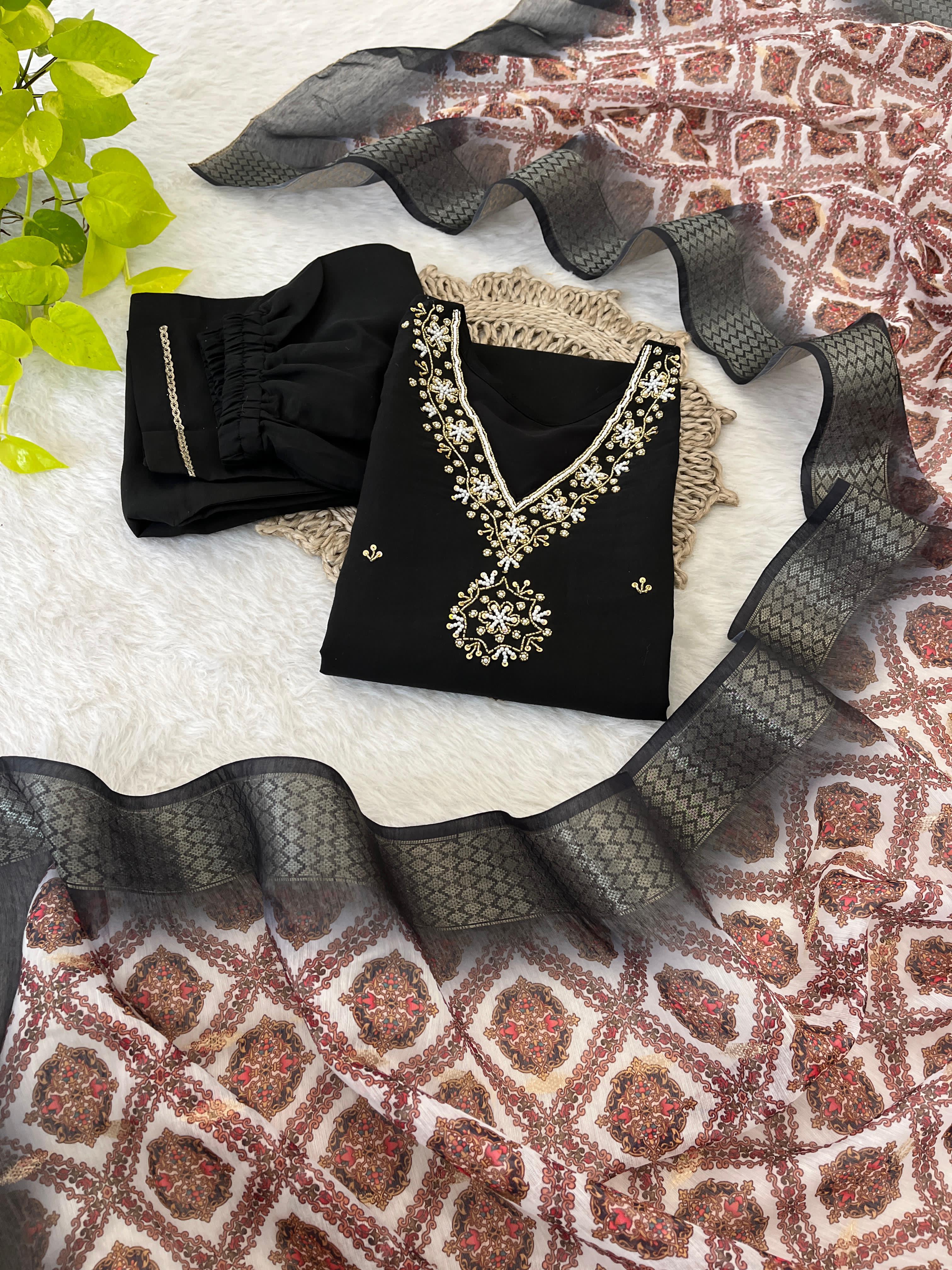 Launching New Designers Kurti Pent Dupatta 3 pic Set