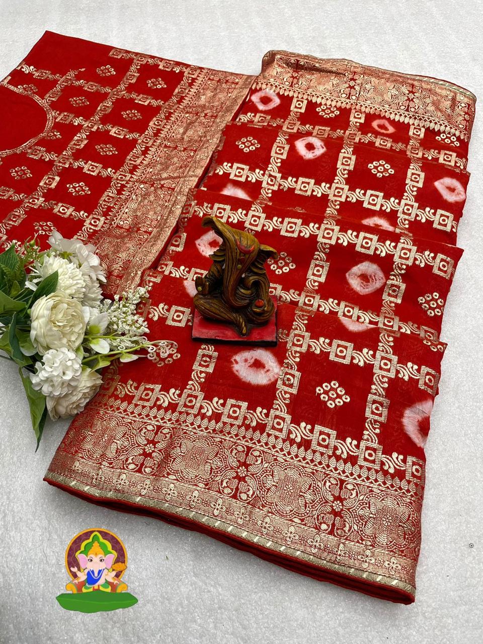 Pure viscose Dolla Silk Saree with 🥰 Beautiful Sibori Print,