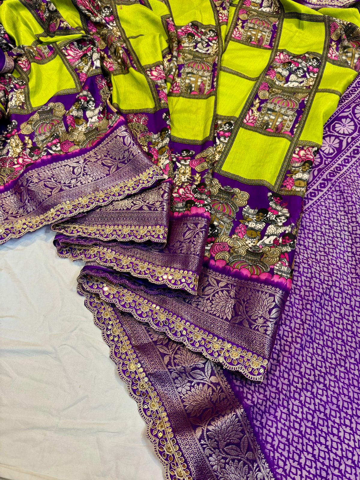 super hit lace work boder  Super Dola silk saree  With running blouse 