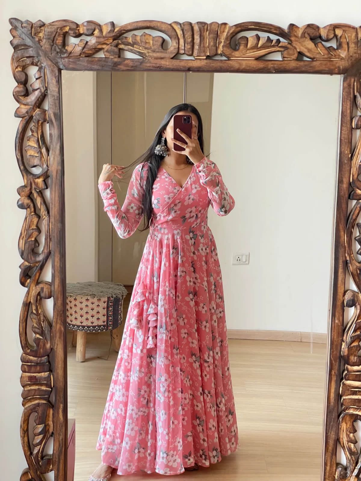  Fox Georgette with 😘🤷🏼‍♀️ digital print gown ✨