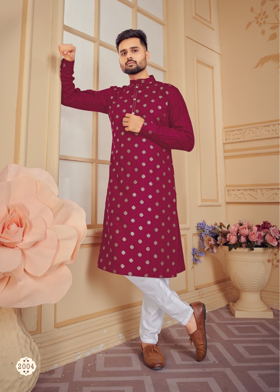 Pure cotton with Foil Print Butti &  pocket with Exclusive Button KURTA