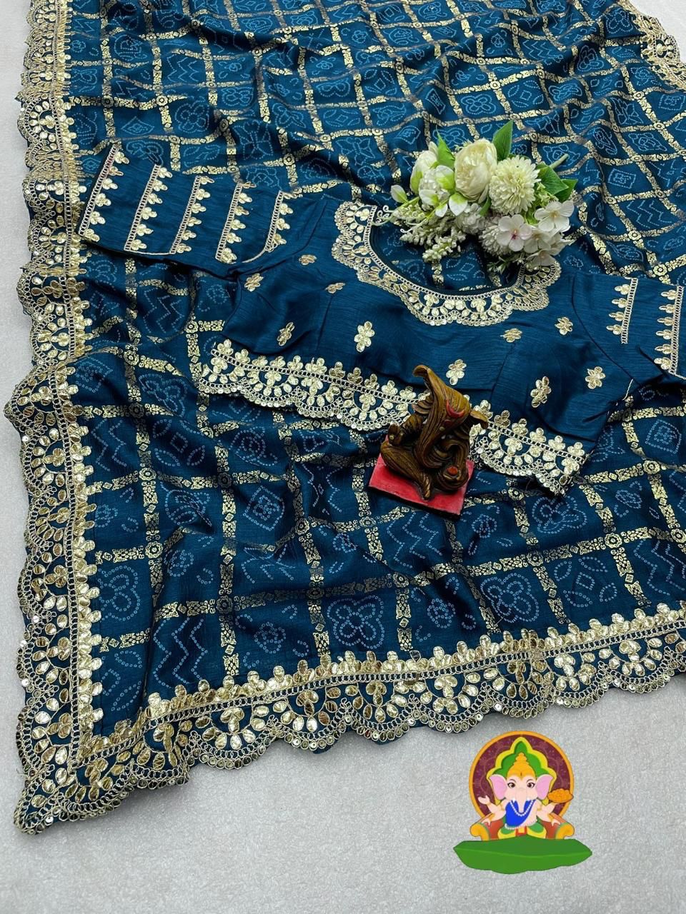 Vichitra Silk Fabric BANDHNI DESIGN SAREE