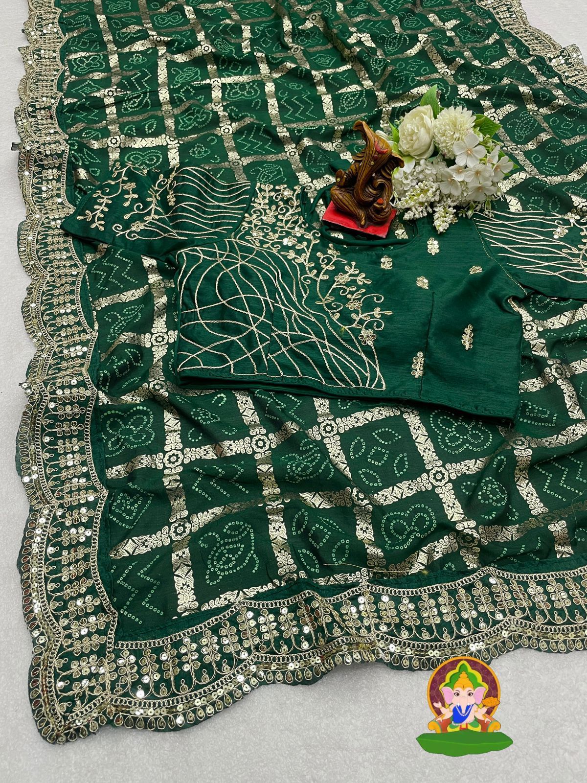 Vichitra Silk Fabric BANDHNI DESIGN SAREE