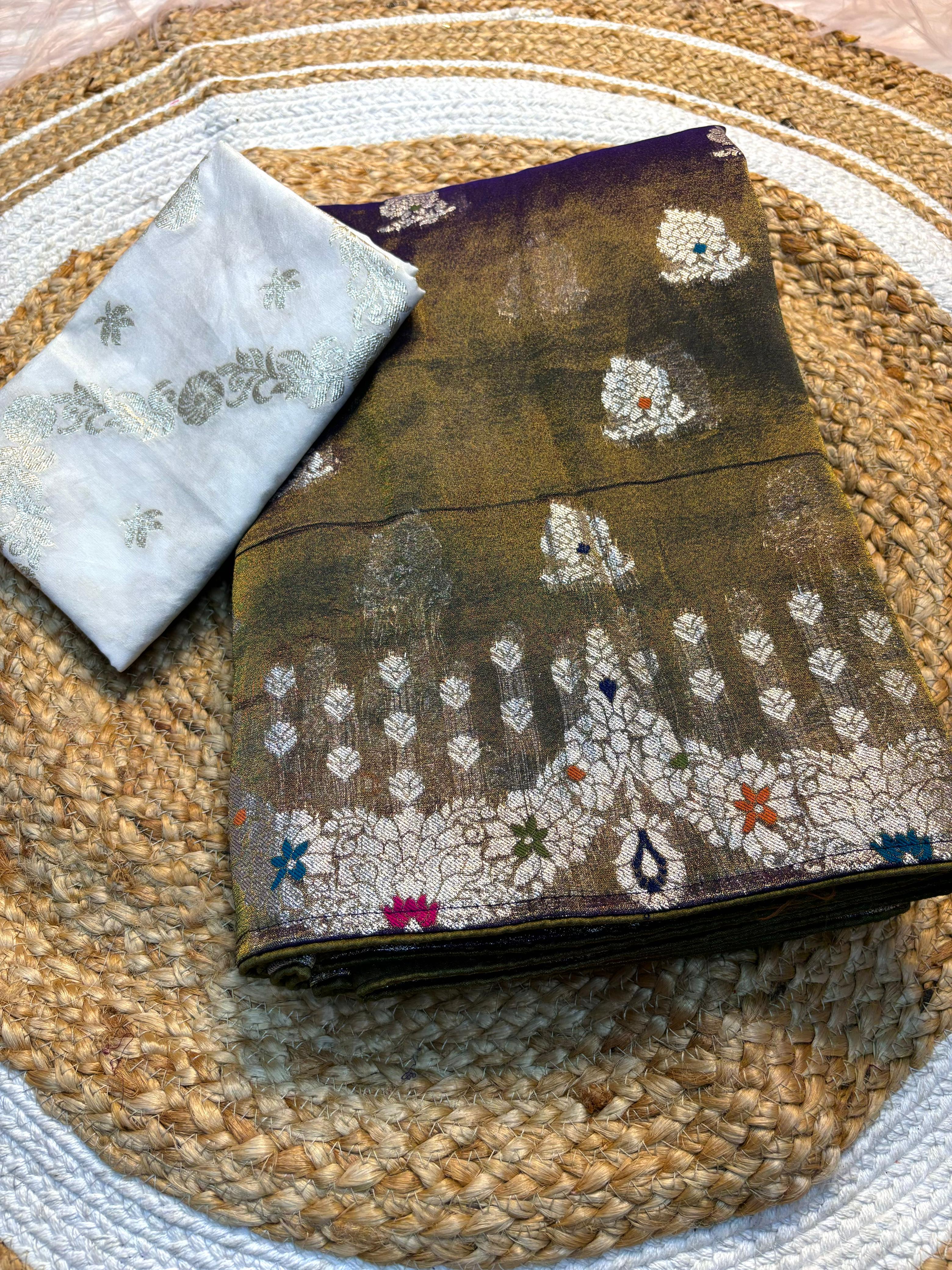Viscose Pure Banarasi Minakari Tissue SAREE🥰
