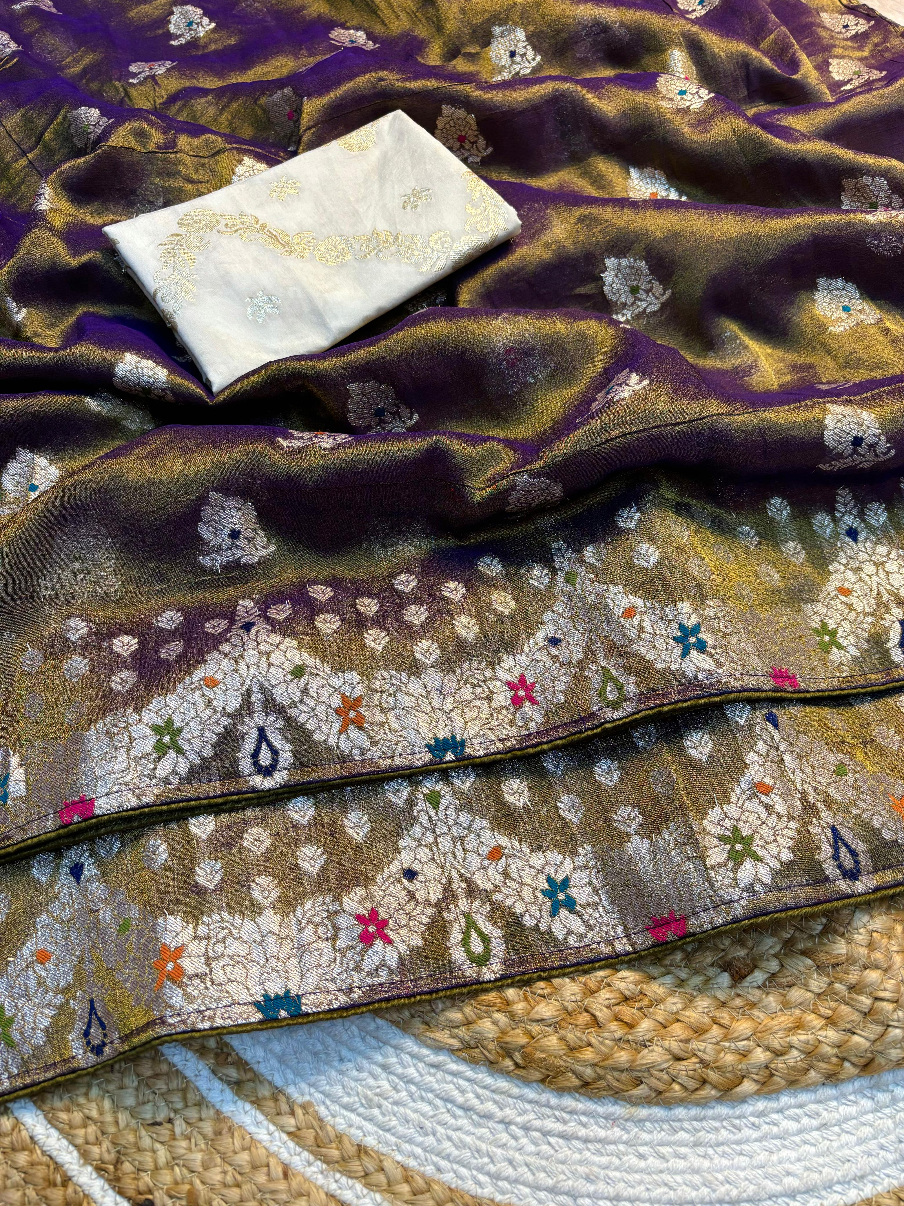 Viscose Pure Banarasi Minakari Tissue SAREE🥰