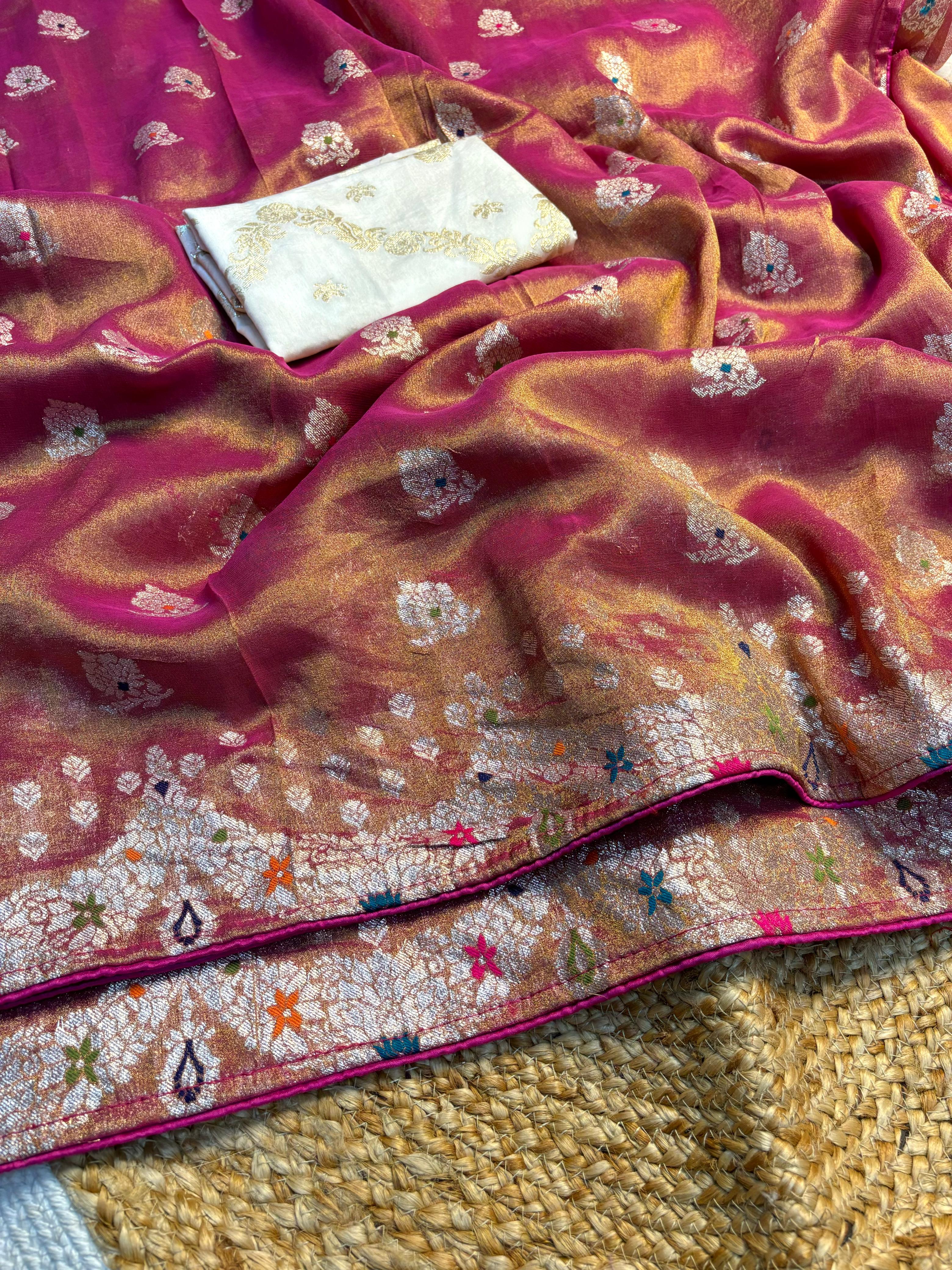 Viscose Pure Banarasi Minakari Tissue SAREE🥰