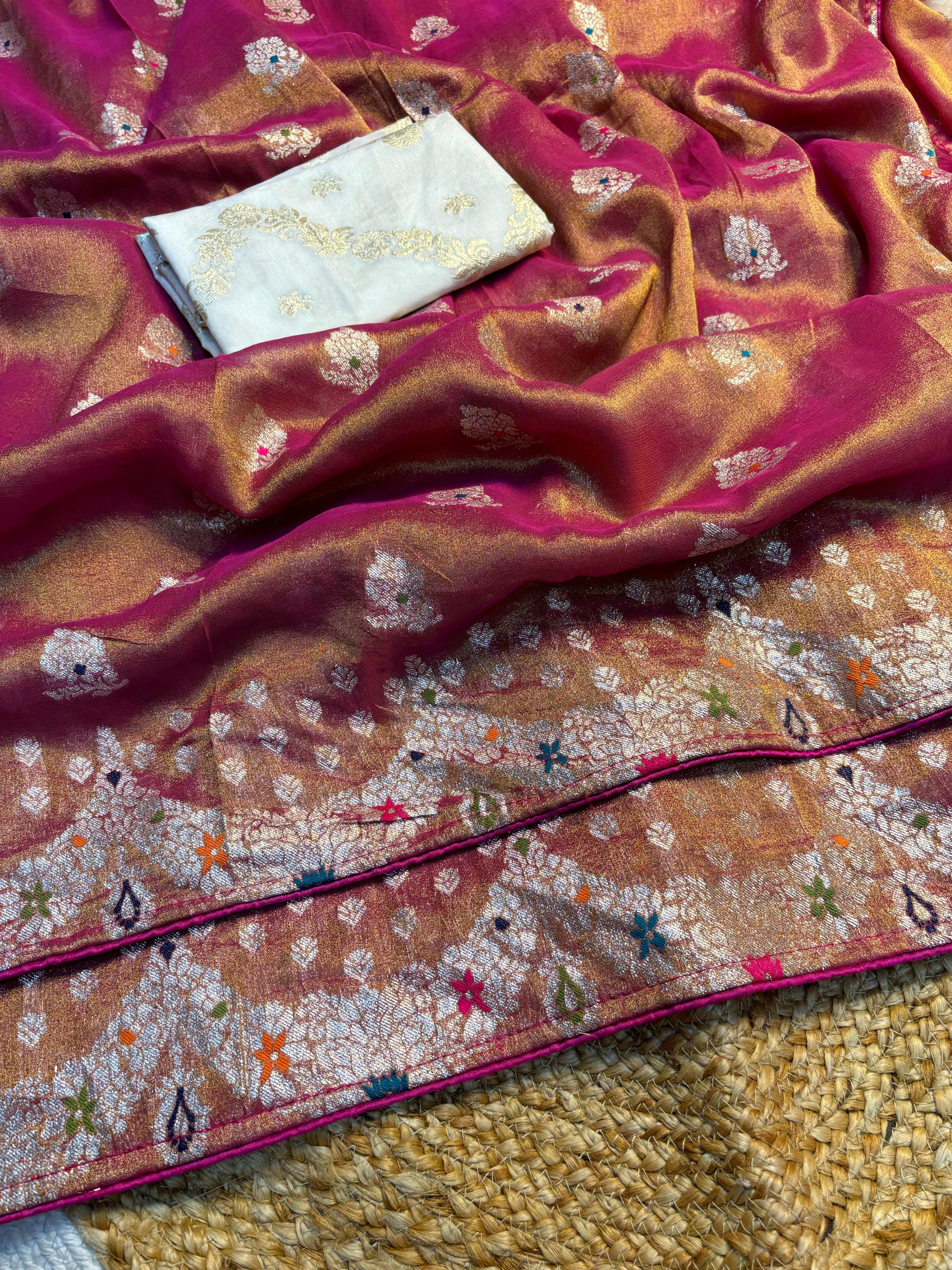 Viscose Pure Banarasi Minakari Tissue SAREE🥰