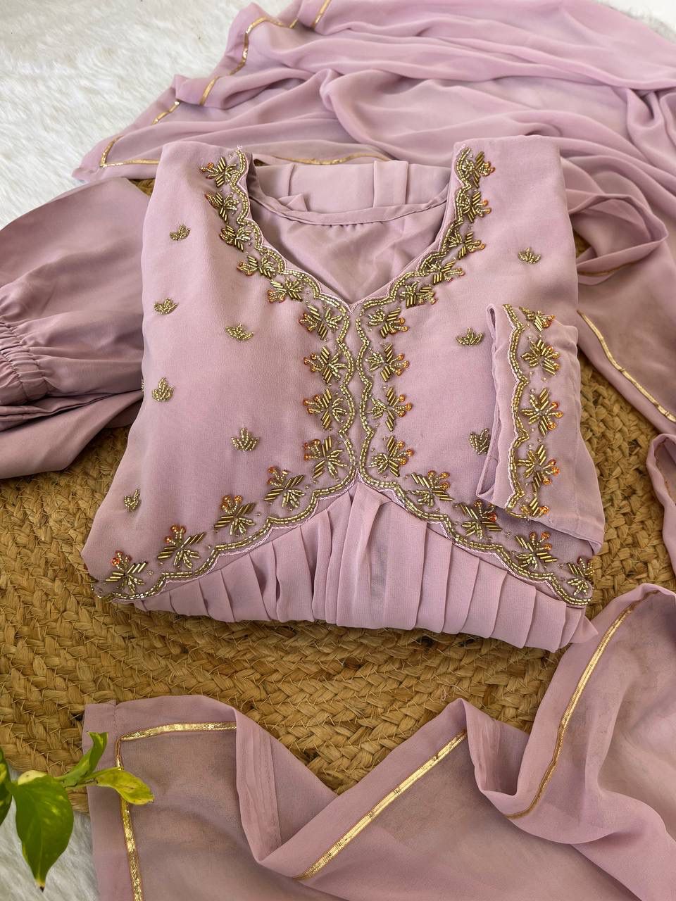  New Party Wear Look Fox Gerorrget Gown With Dupatta , pant ,