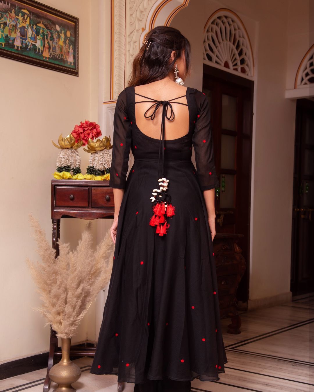 3 pic Anarkali gown with Dupatta and pent 😍