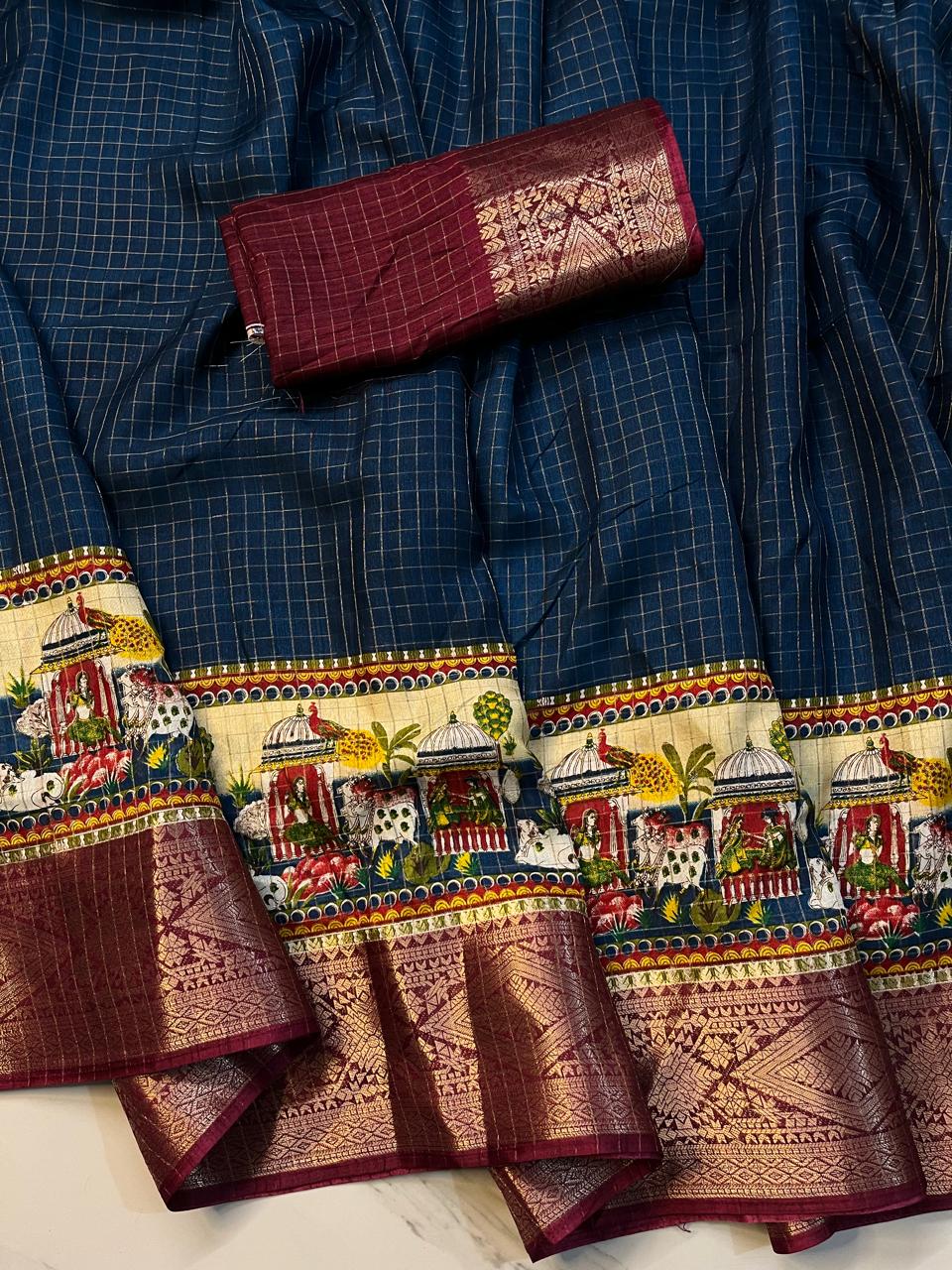 Dola silk with 5 inch jequrd boder  Running blouse