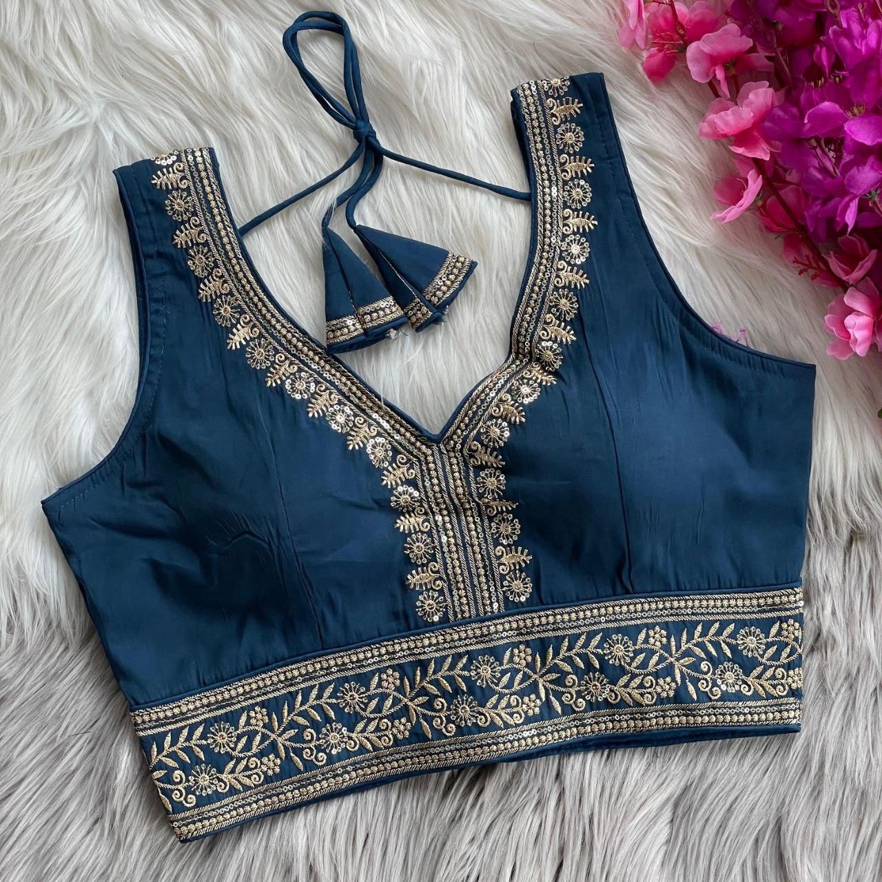 Beautiful embroidery work all over blouse