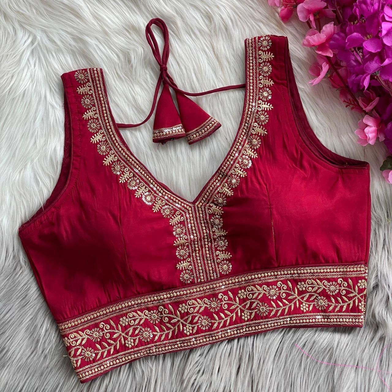 Beautiful embroidery work all over blouse