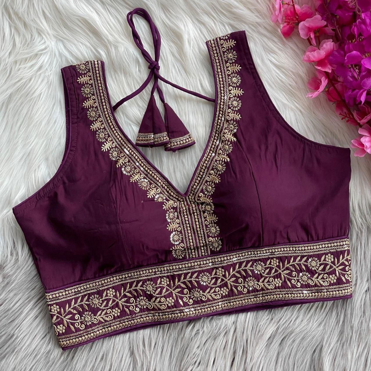 Beautiful embroidery work all over blouse