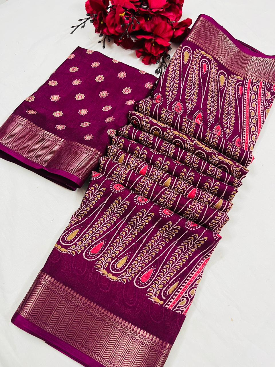 AZARK DOLLA PRINT SAREE