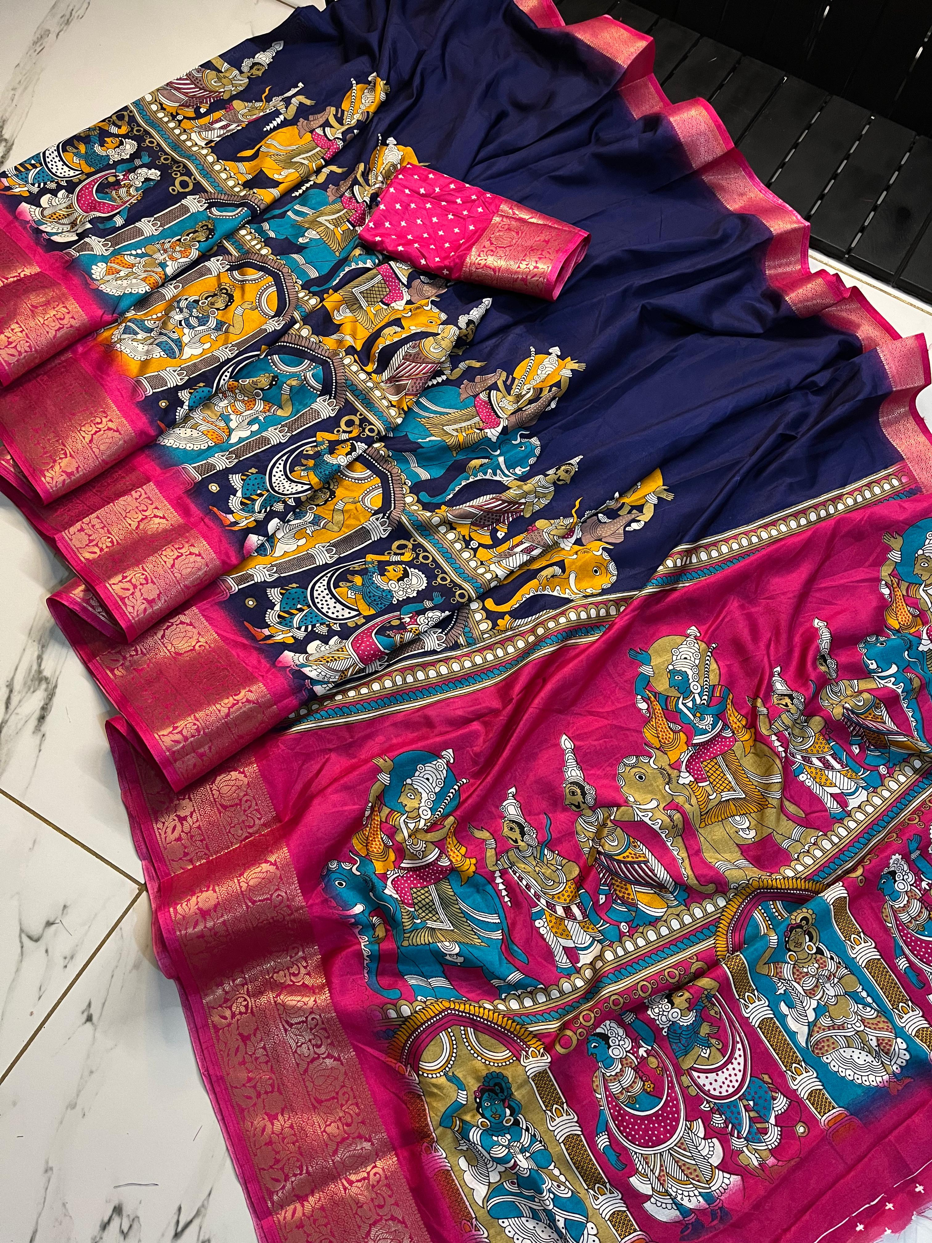  nice floral design all over the body of the saree  to look descent look😍