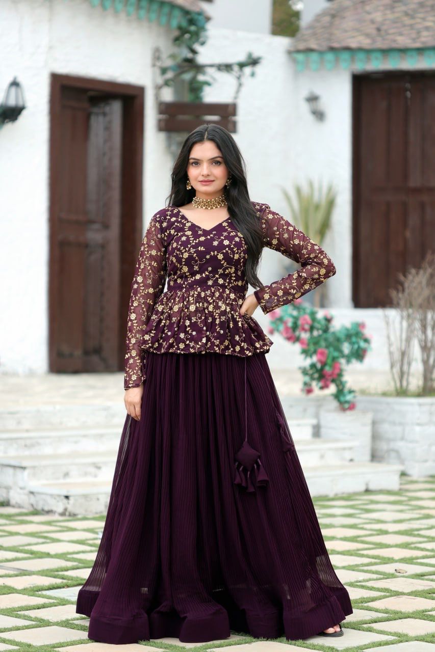 Faux Blooming with Sequins & Thread Embroidered work CHANIYA CHOLI