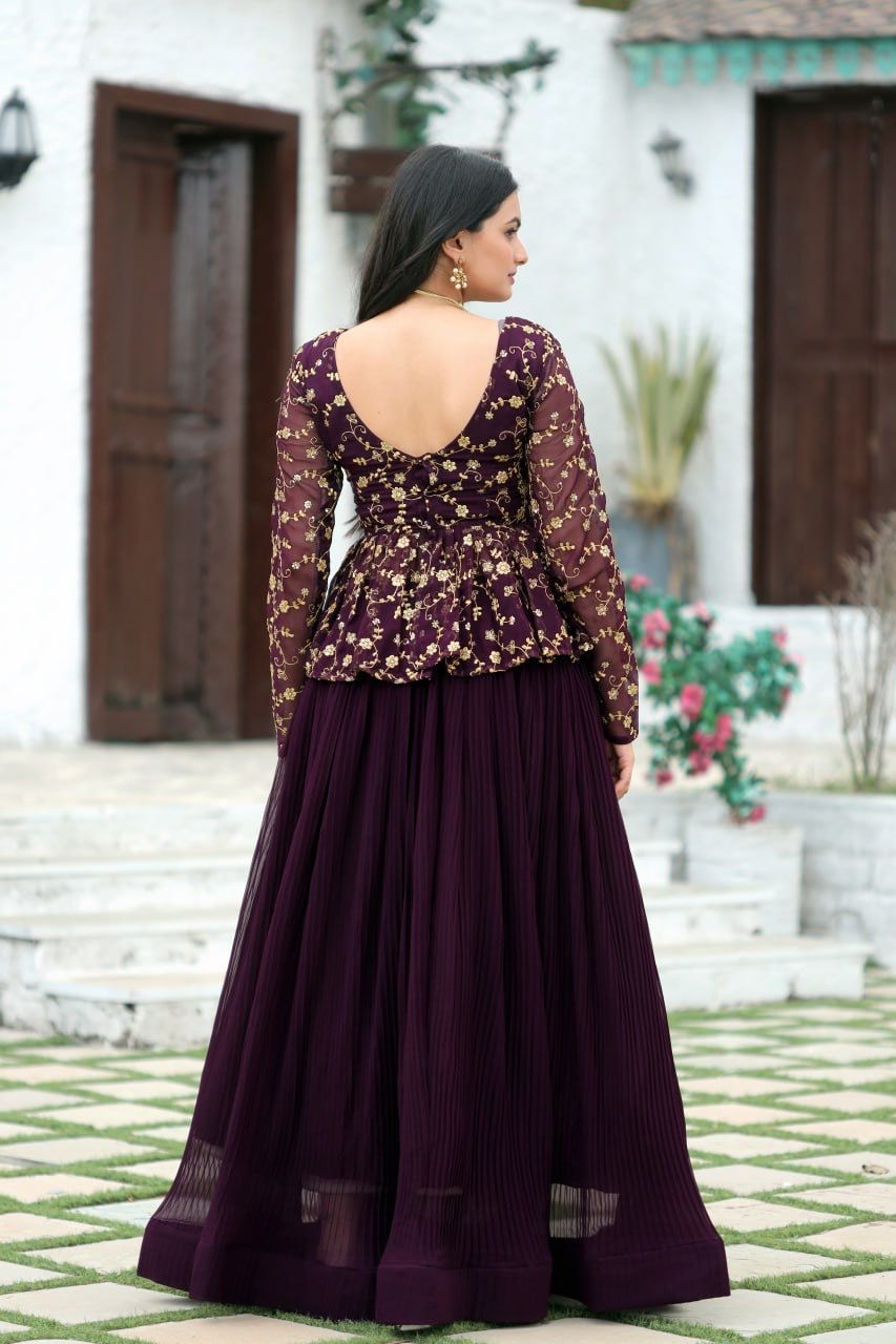 Faux Blooming with Sequins & Thread Embroidered work CHANIYA CHOLI