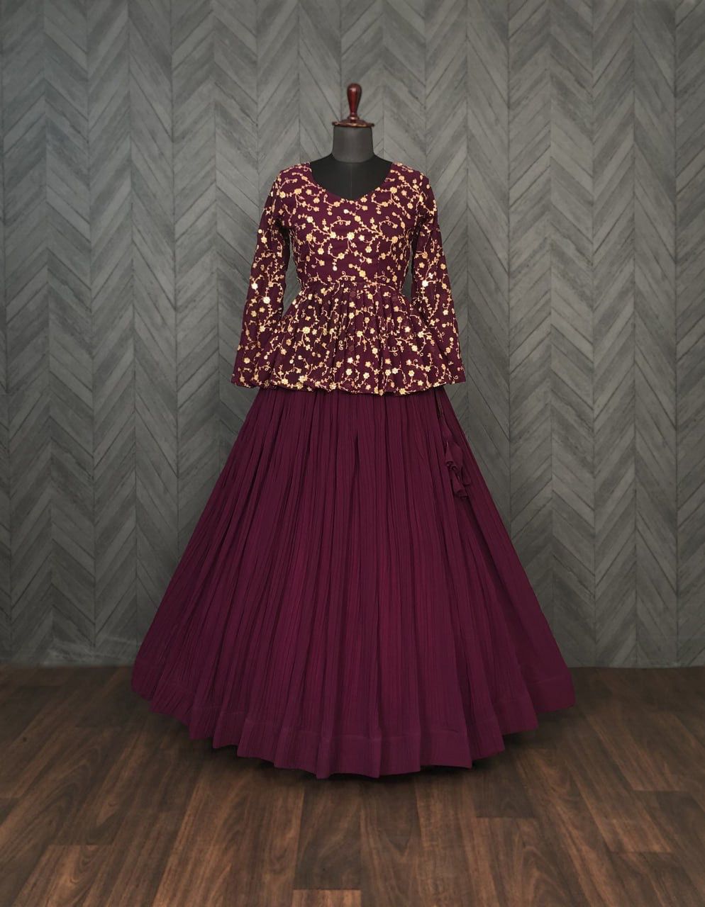 Faux Blooming with Sequins & Thread Embroidered work CHANIYA CHOLI