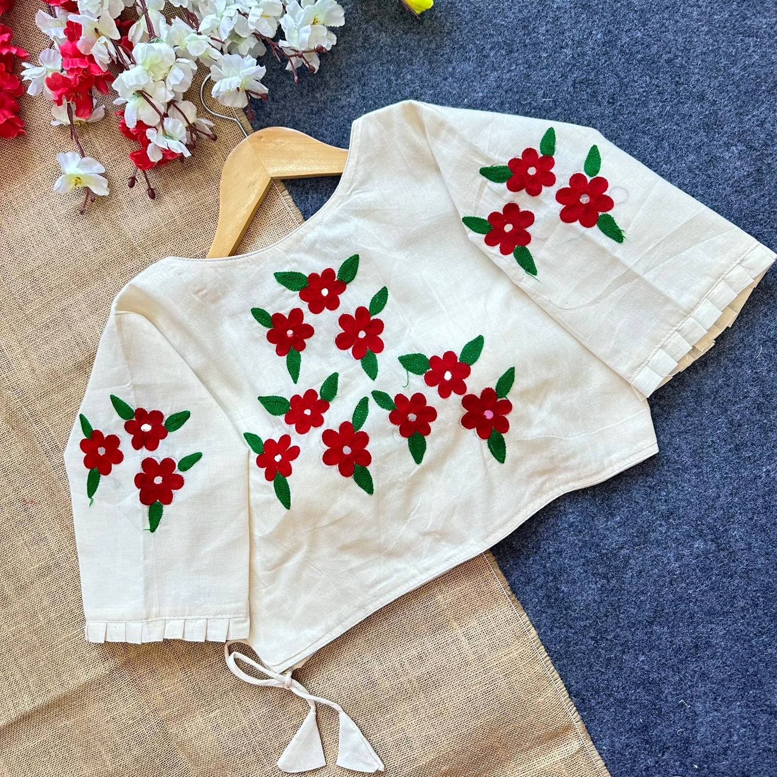  Angrakha Style with Hand Embrodiary  BLOUSE