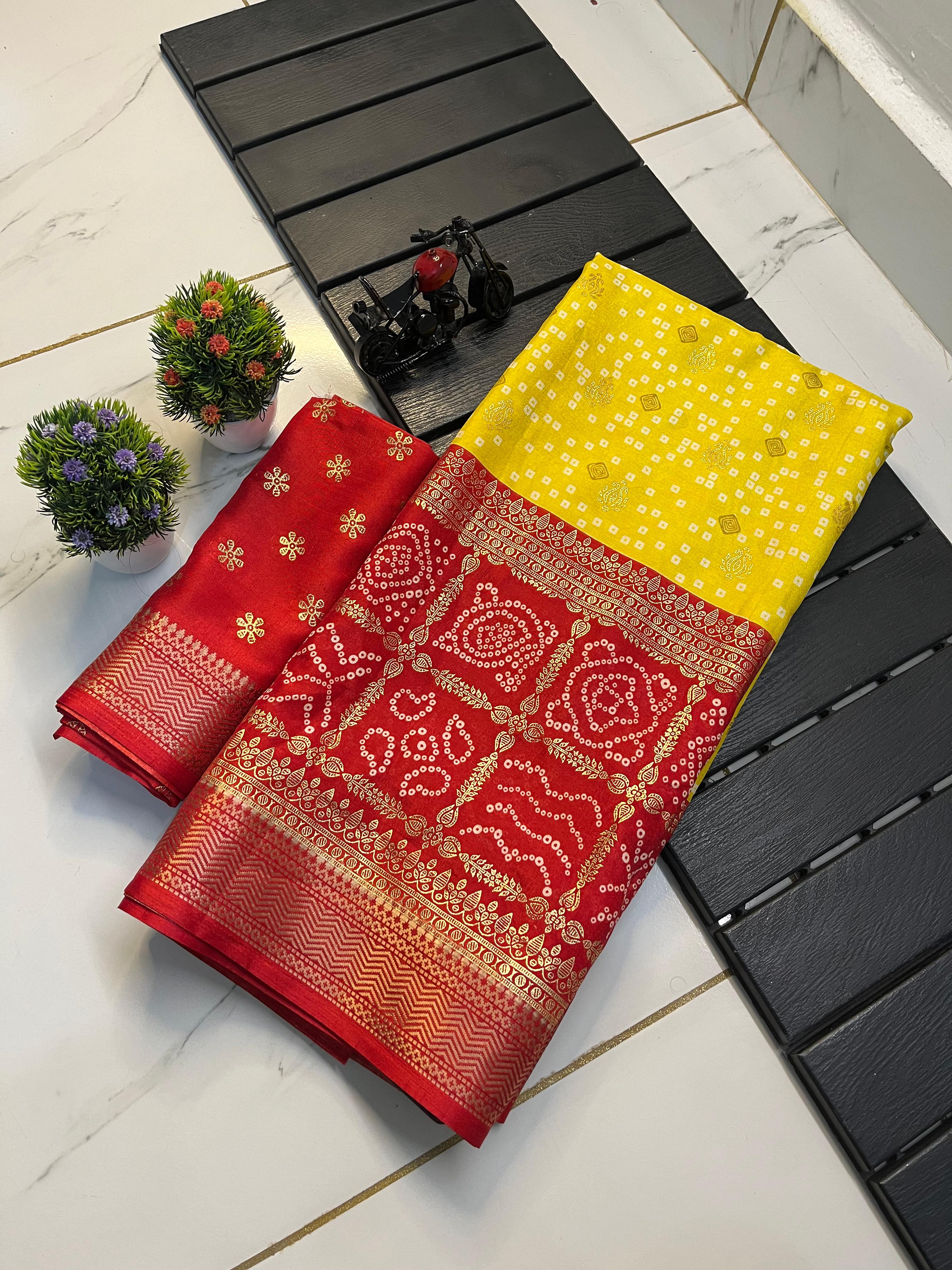  patola foil print   And bandhej super print SREES