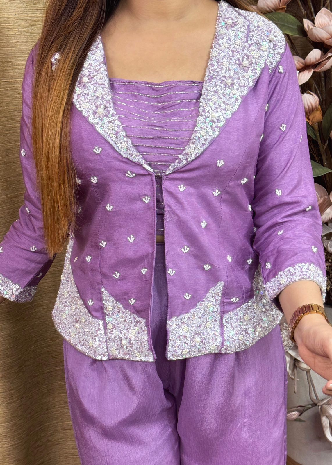 Pure Dola Silk Heavy Hand Work Designer
