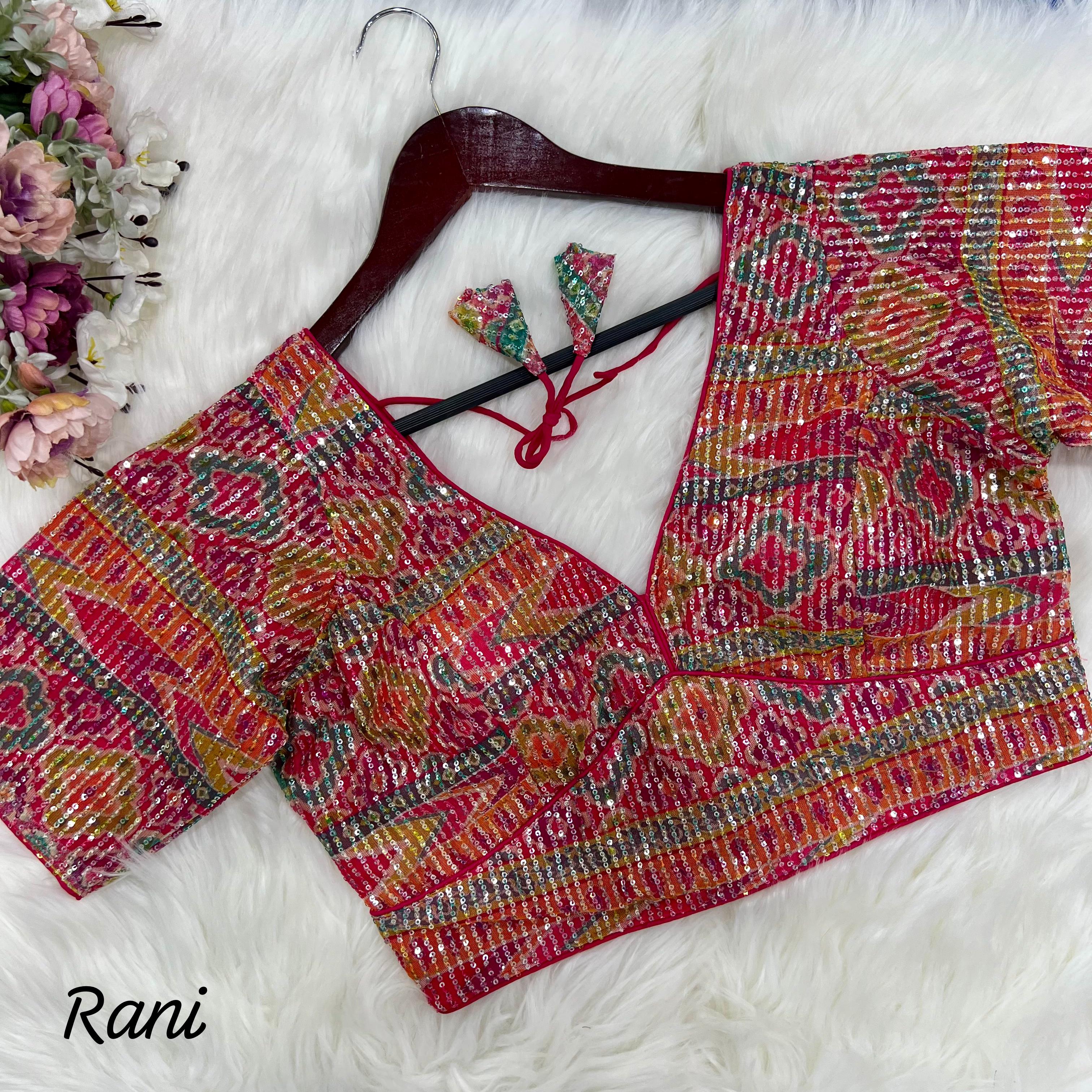 Heavy Sequence Embroidery with Digital Print  BLOUSE♥️