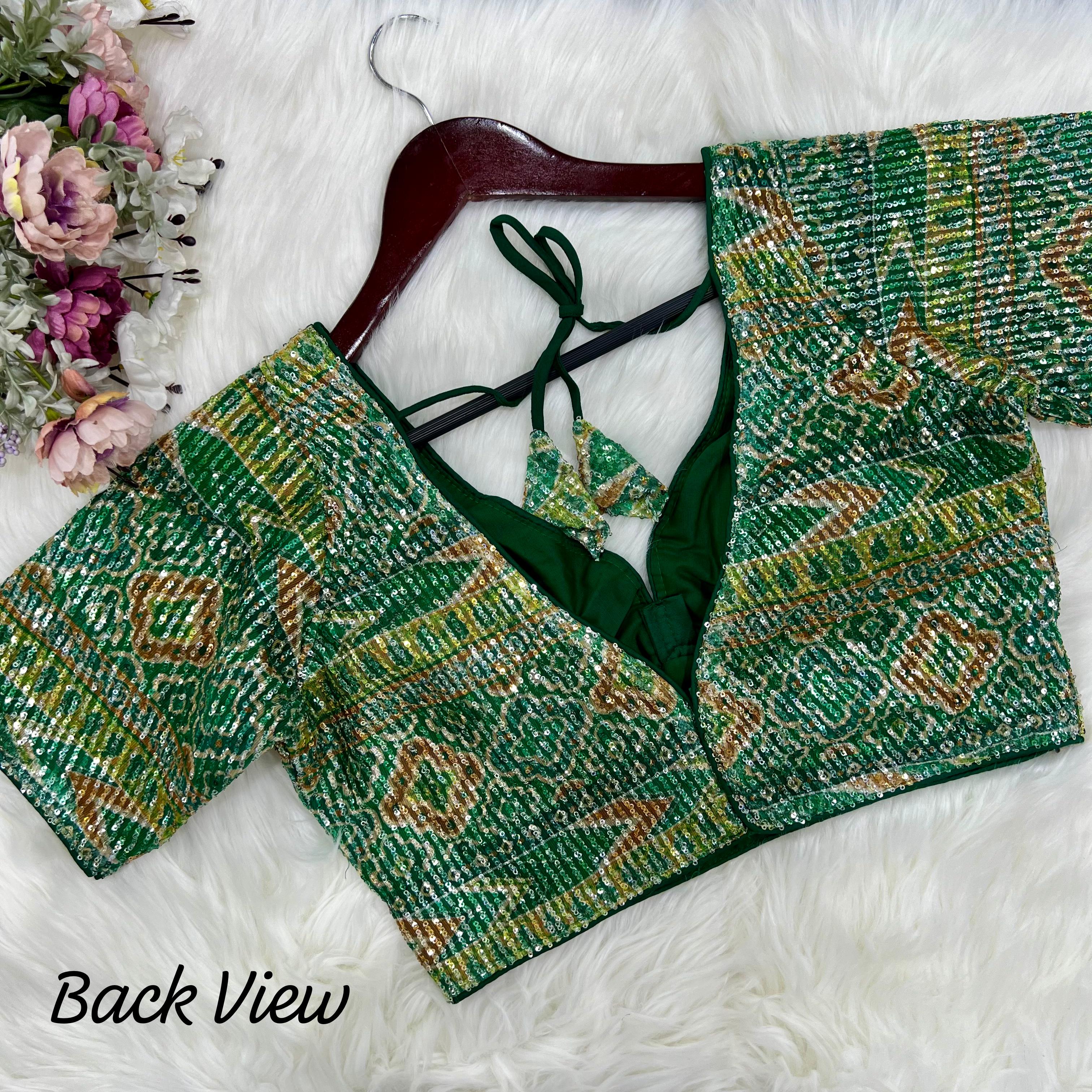 Heavy Sequence Embroidery with Digital Print  BLOUSE♥️