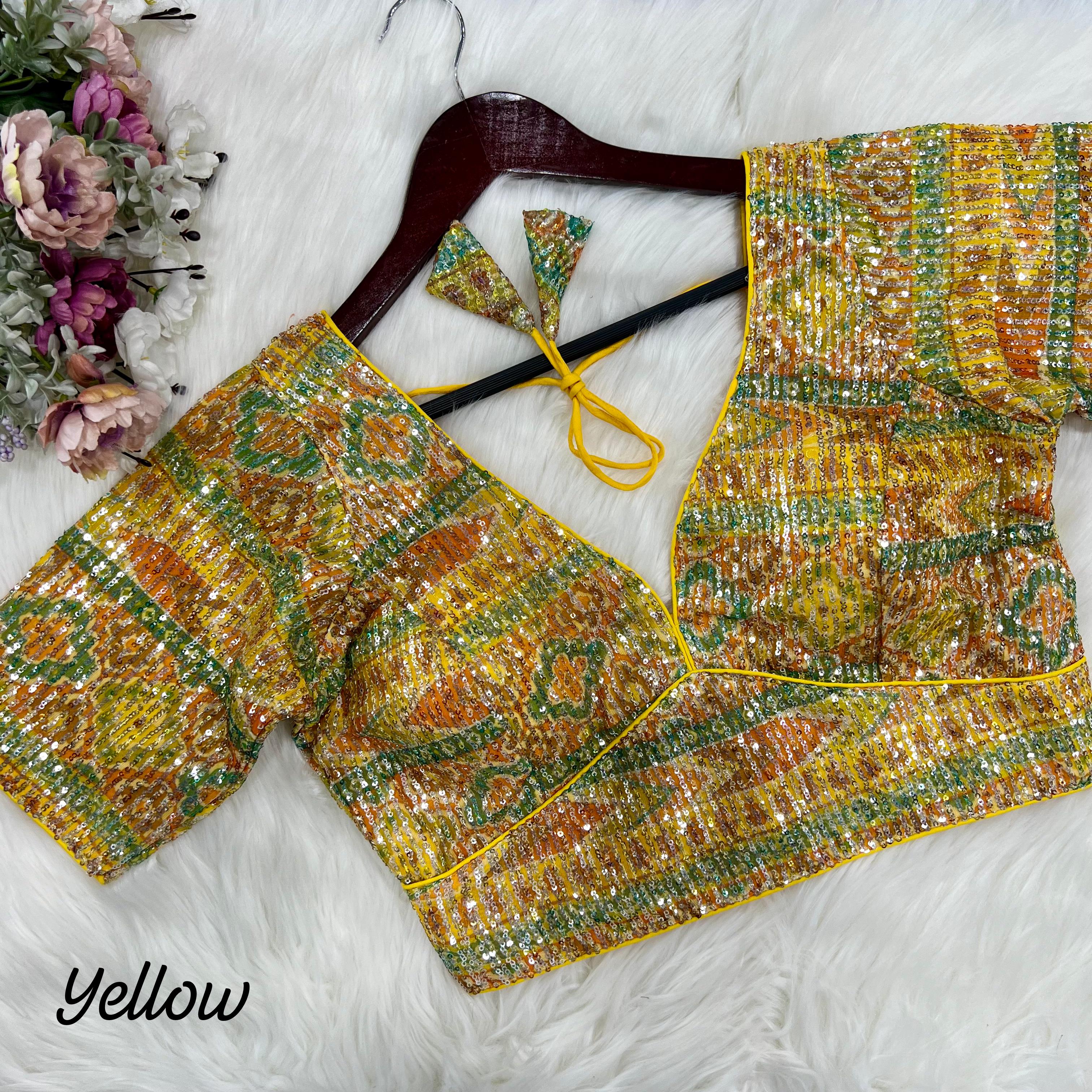 Heavy Sequence Embroidery with Digital Print  BLOUSE♥️