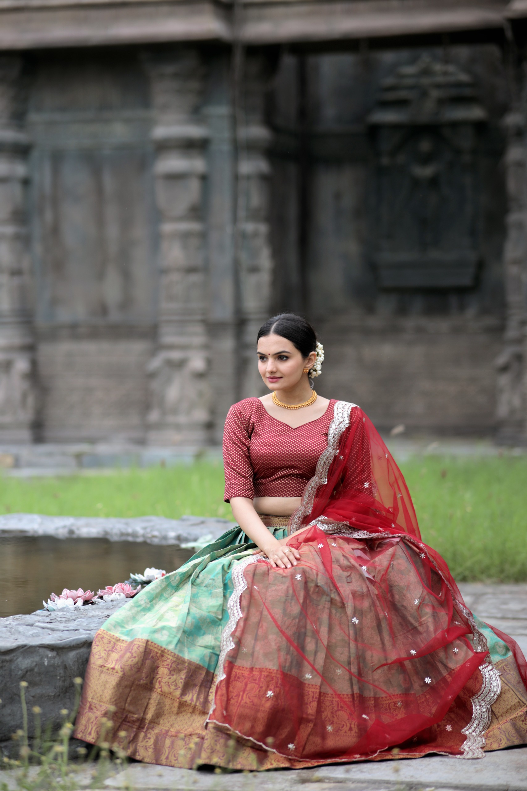  Kanjivaram pattu silk lehenga with Zari  Weaving Work chaniya choli