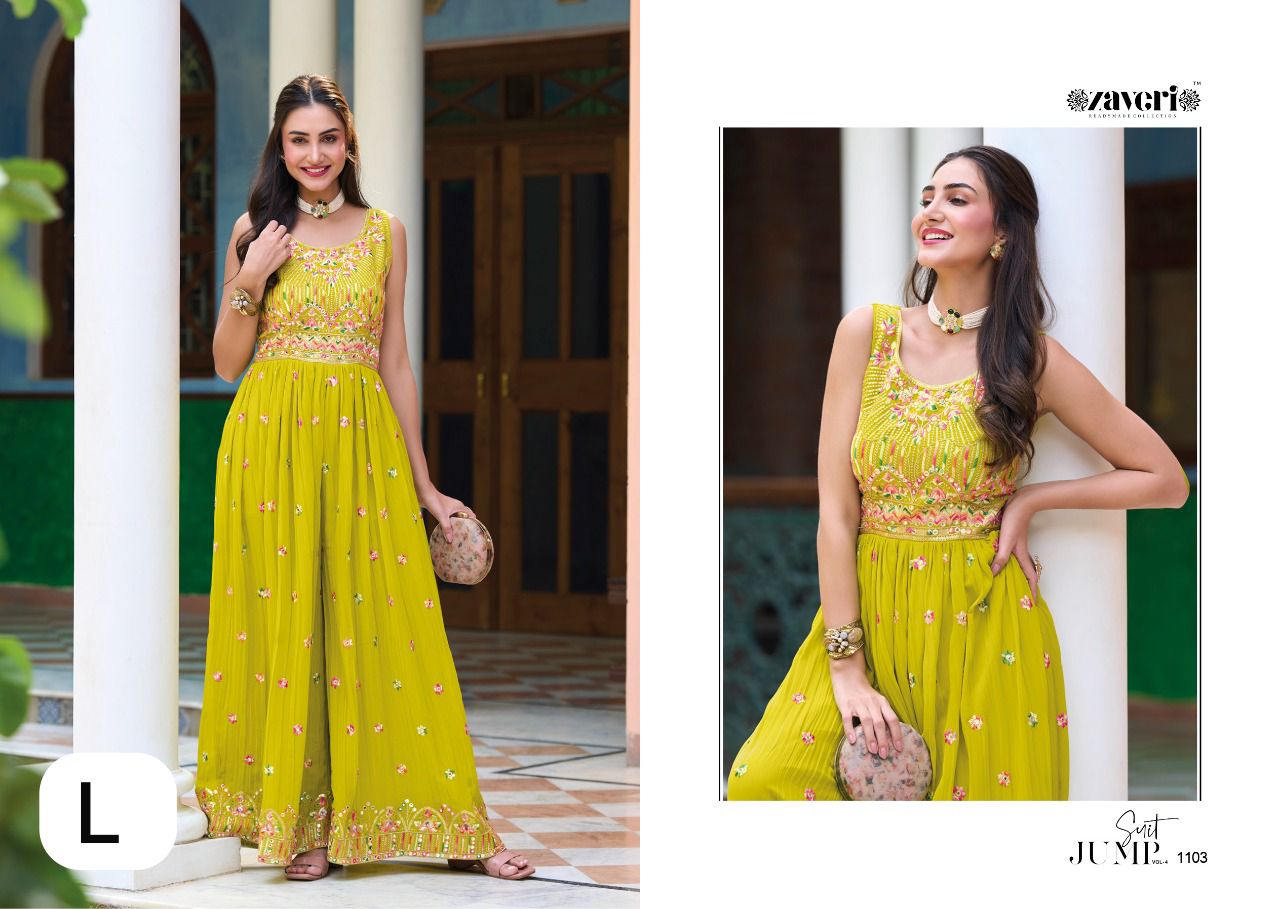 zaveri woman beauty new collection jumpsuit style readymade collection
