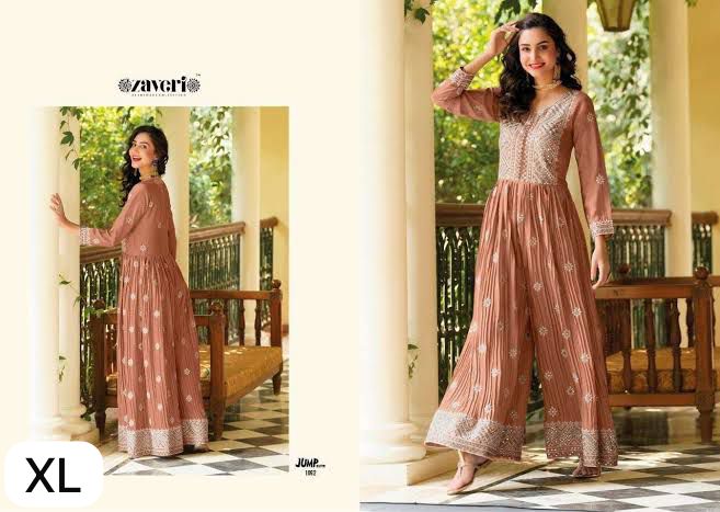 zaveri woman beauty new collection jumpsuit style readymade collection
