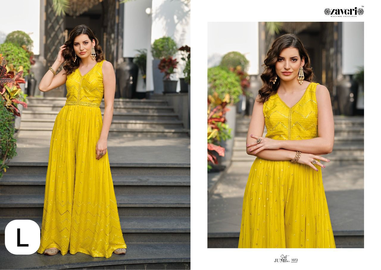 zaveri woman beauty new collection jumpsuit style readymade collection
