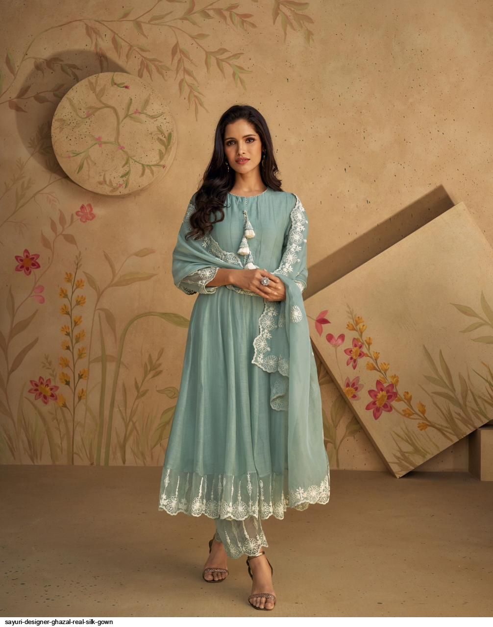 SAYURI DESIGNER GHAZAL REAL SILK GOWN DRESS