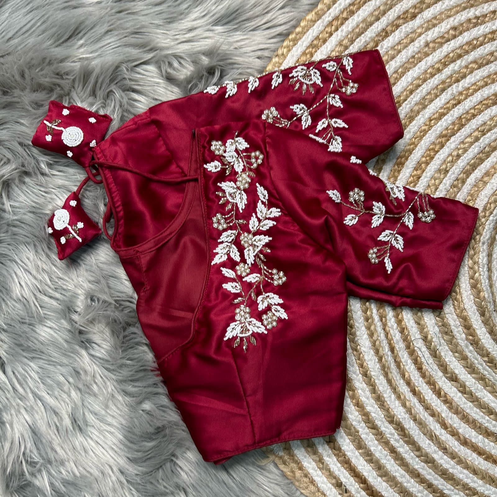  pure silk with heavy pure hand work blouse
