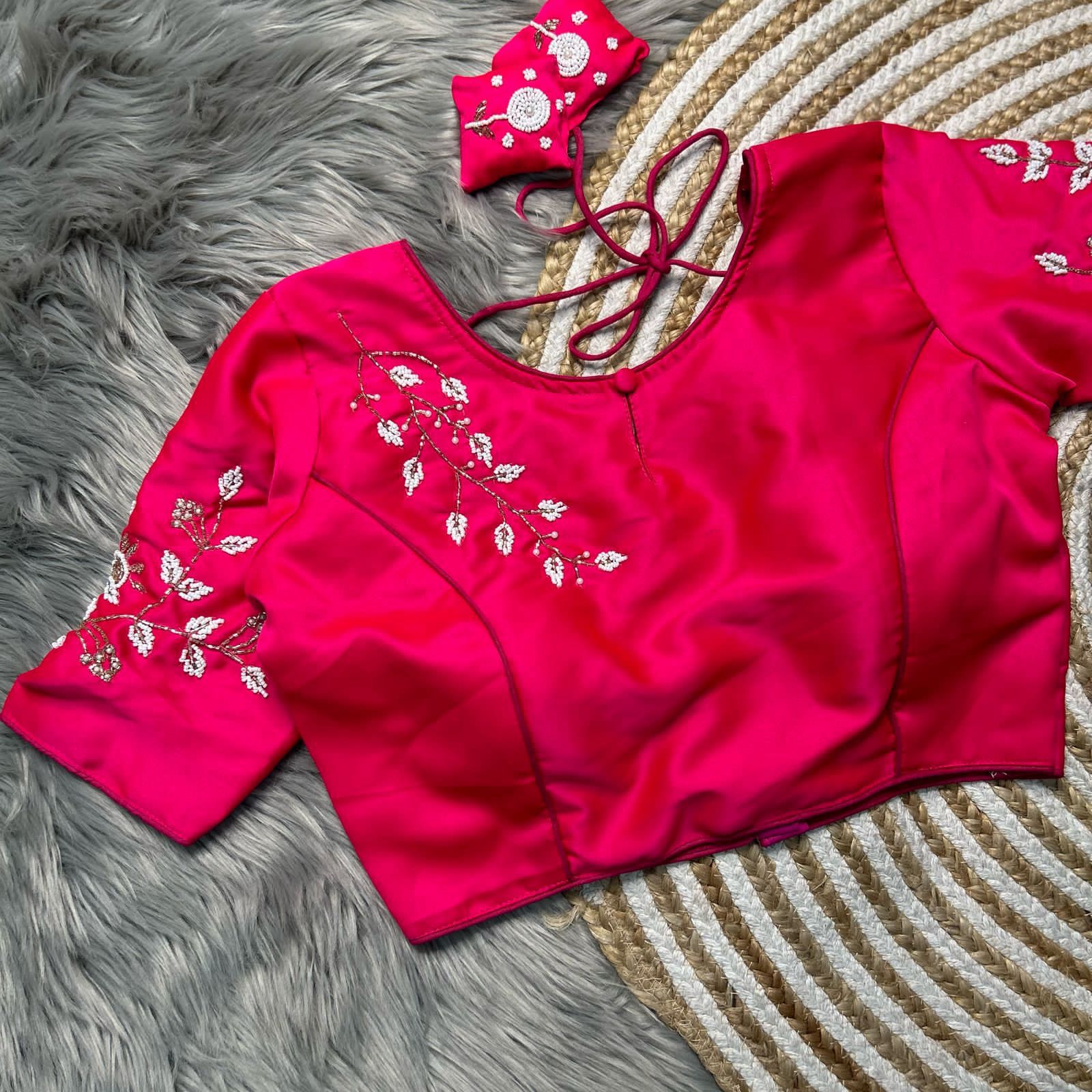  pure silk with heavy pure hand work blouse