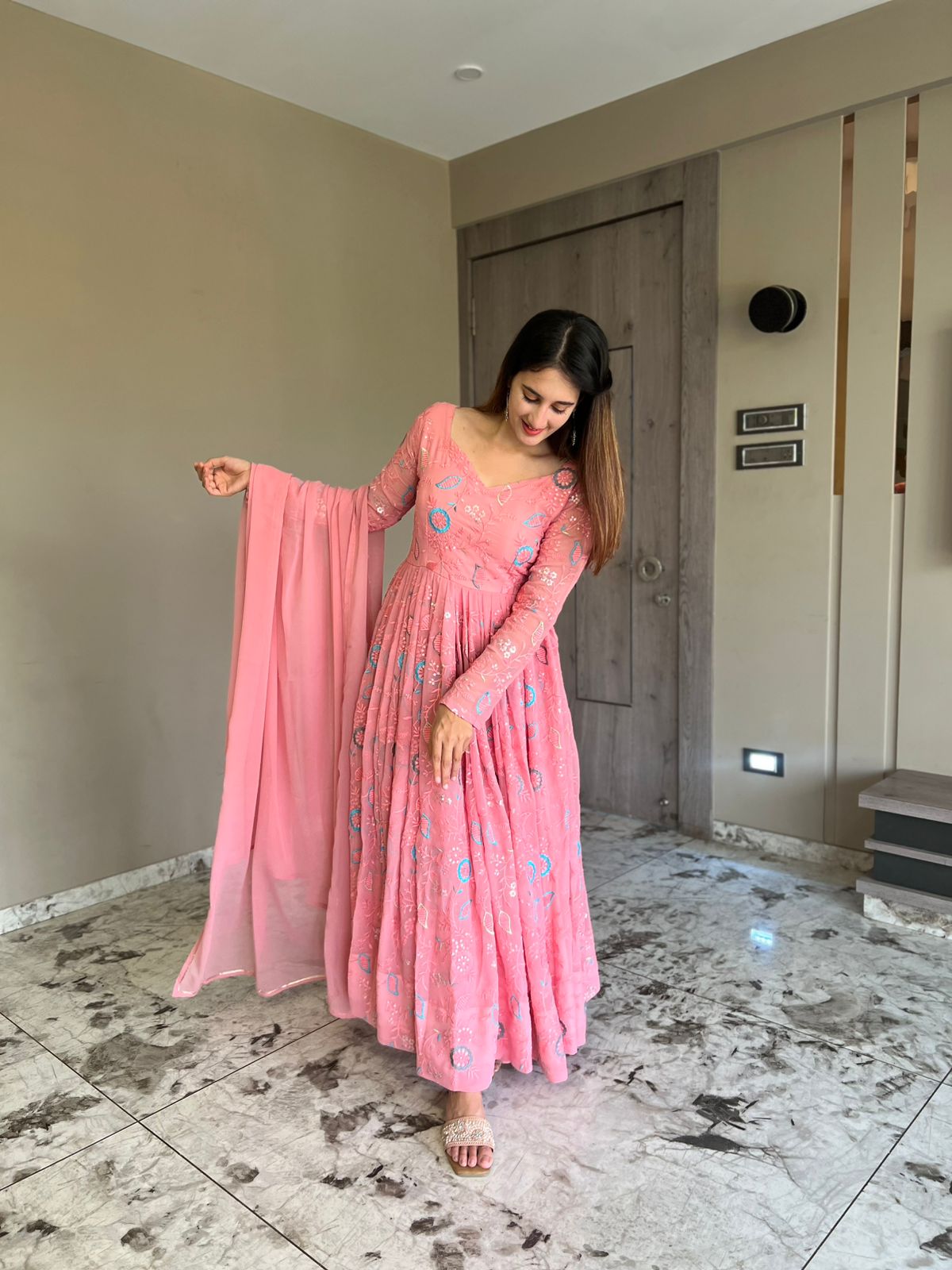 New One Anarkali Suit Making Real Modelling Design Suit Set…