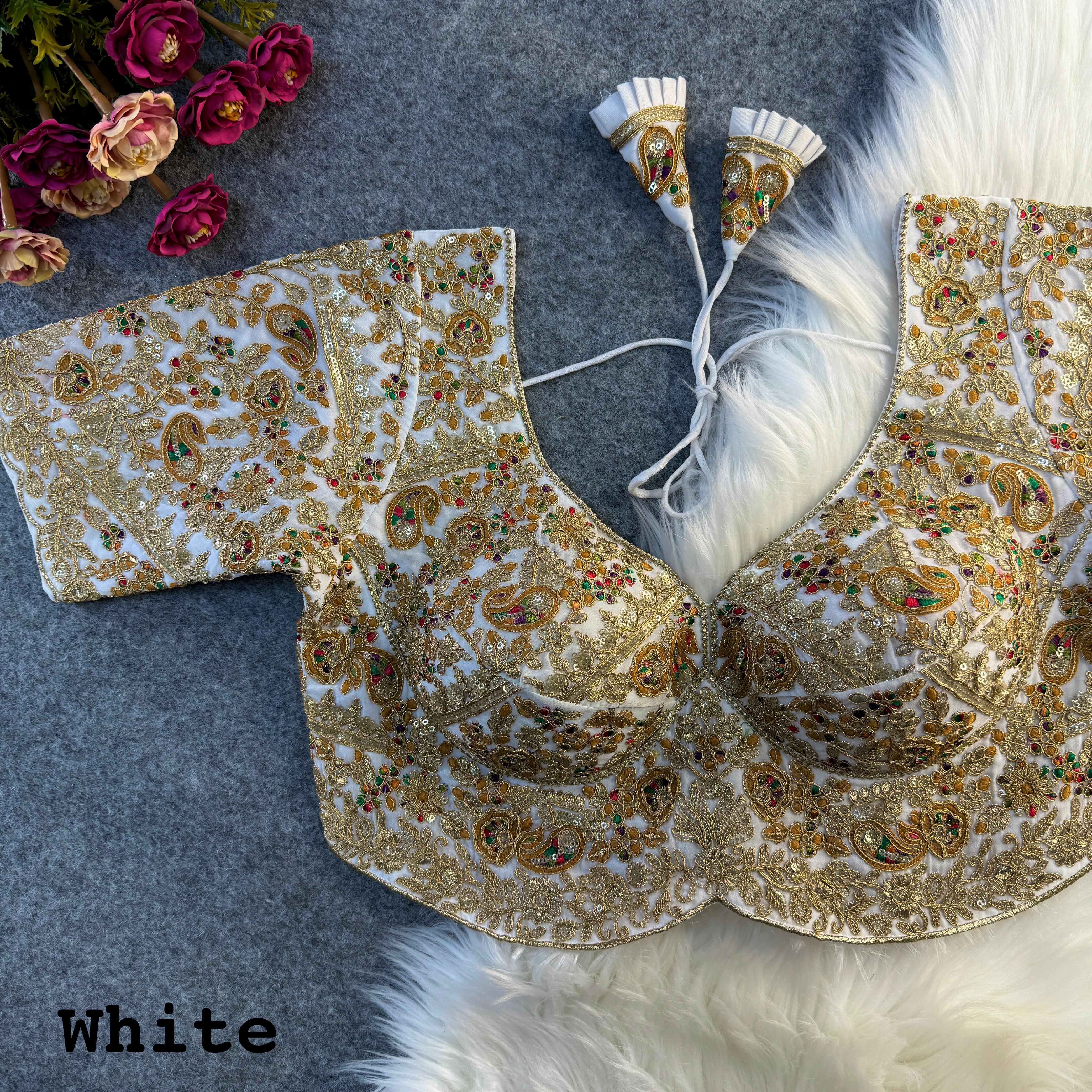 BEAUTIFUL HEAVY STITCH APPLE-CUT CODDING WORK BRIDAL BLOUSE♥️