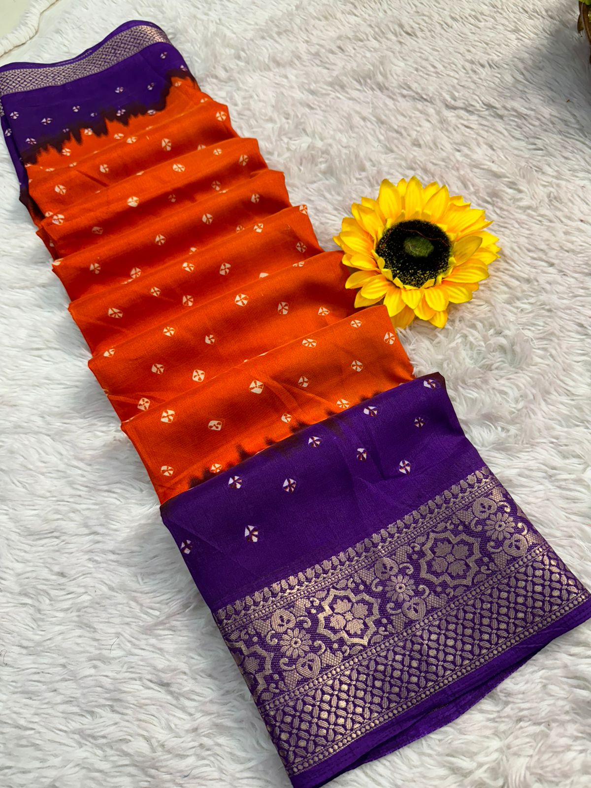 🌷saree allover comes nice  print   weaving checks  along wt two sides zari borders.. ....