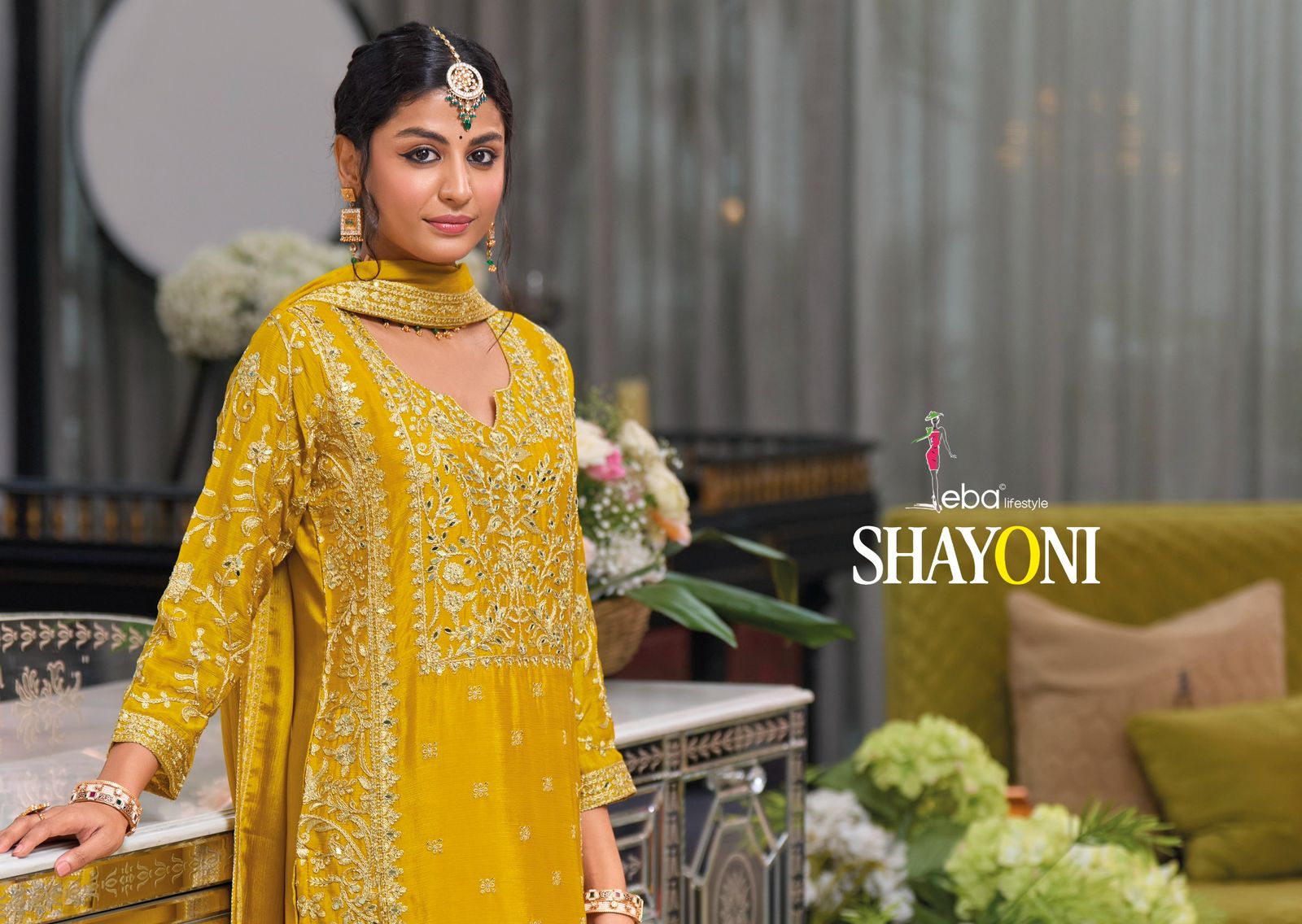 Shayoni  Chinon with  emboidery work