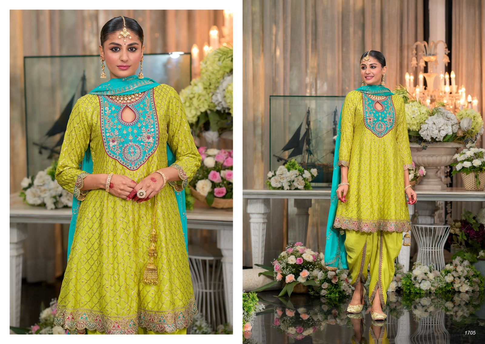 Sajni - 2  Top - Chinon with  emboidery ( front & backwork)
