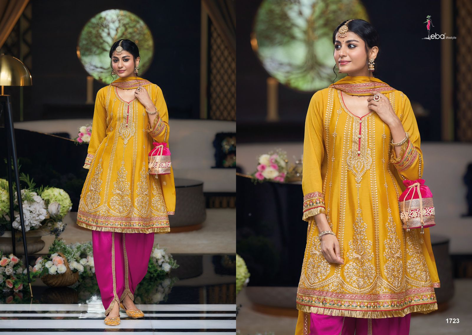 Sajni - 2  Top - Chinon with  emboidery ( front & backwork)