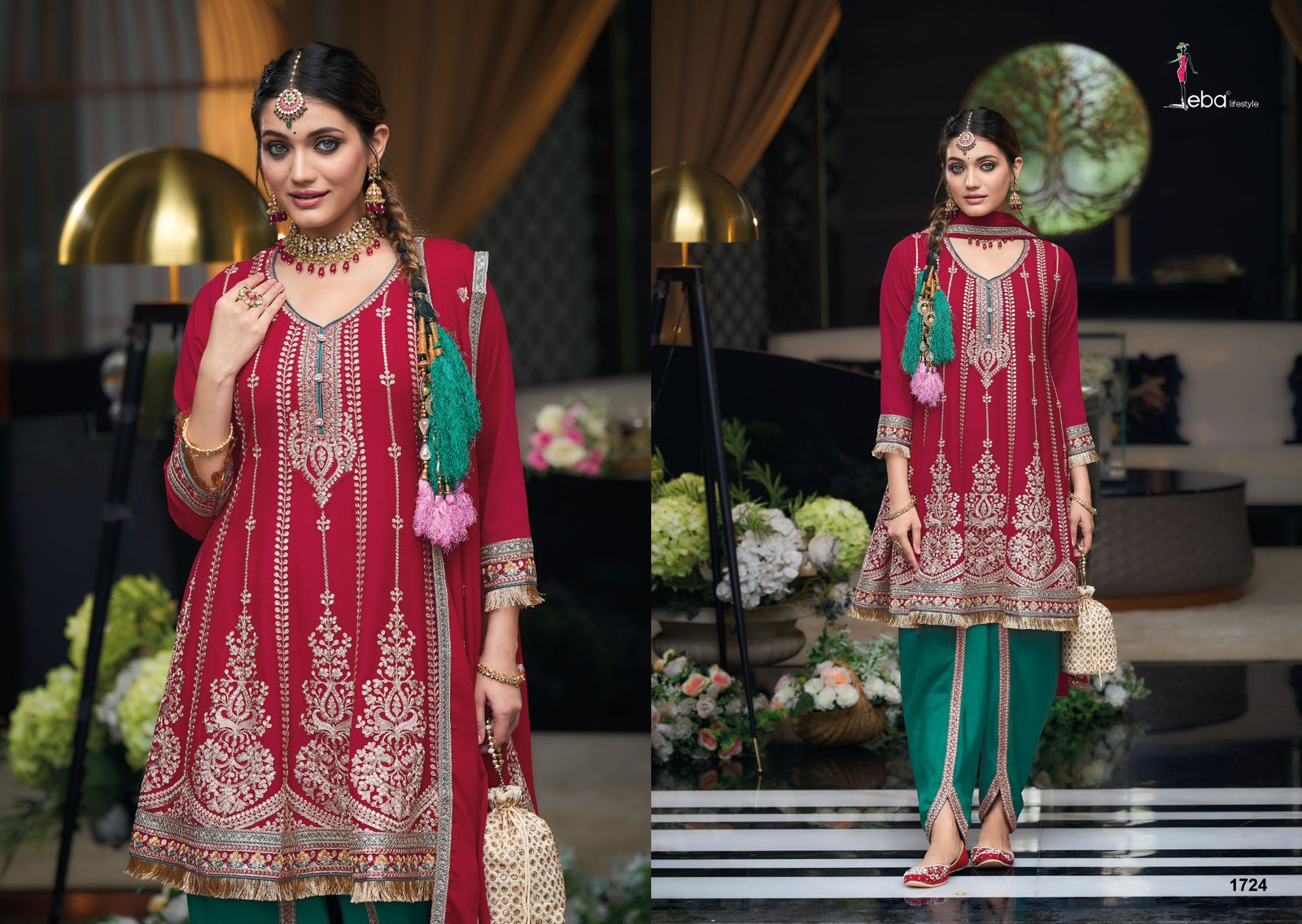 Sajni - 2  Top - Chinon with  emboidery ( front & backwork)