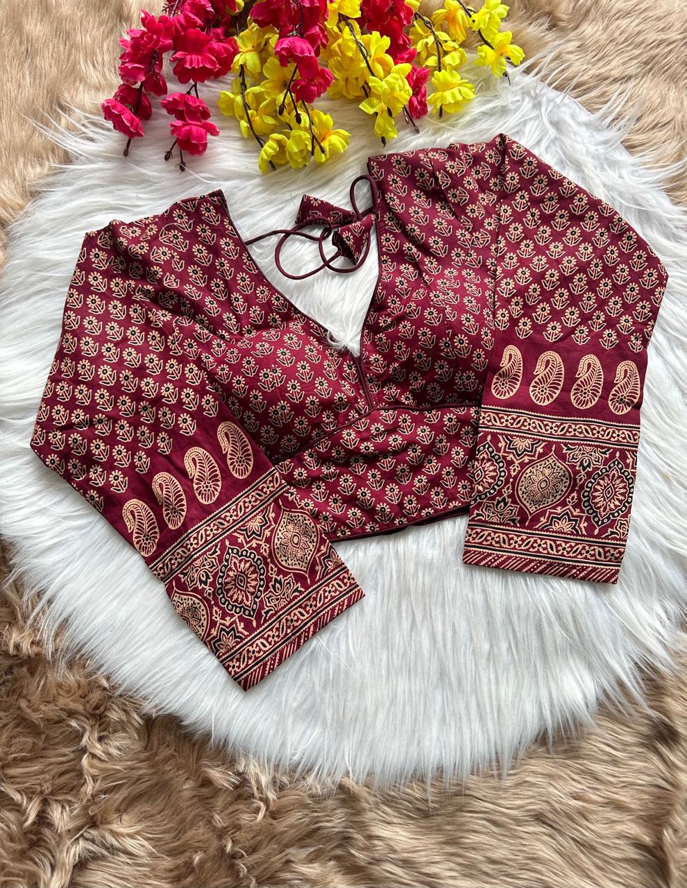  Ajrakh Cotton Galaxy blouse