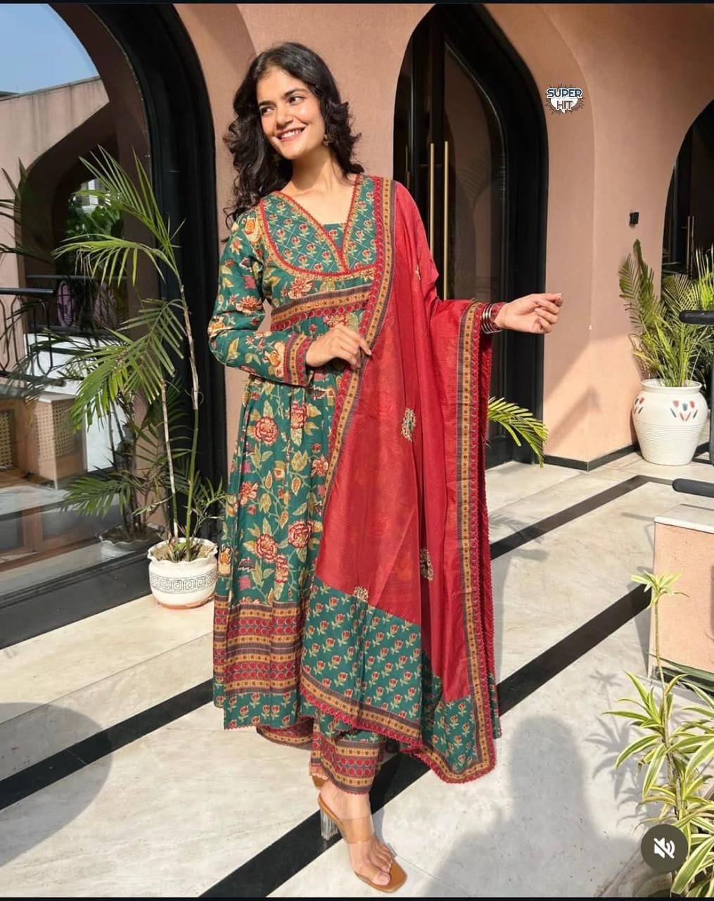  HEAVY FULLY FLAIRD ANARKALI STITCHIED SUIT SET