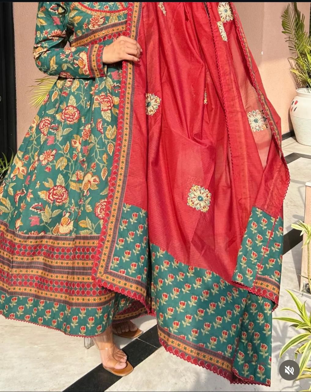  HEAVY FULLY FLAIRD ANARKALI STITCHIED SUIT SET