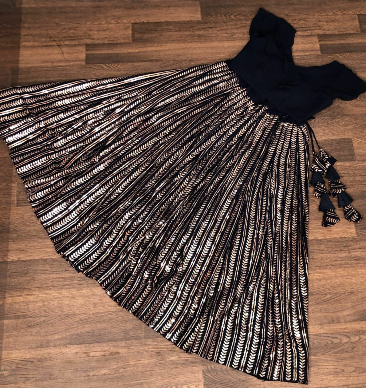 Faux Blooming With Sequins work lehnga choli