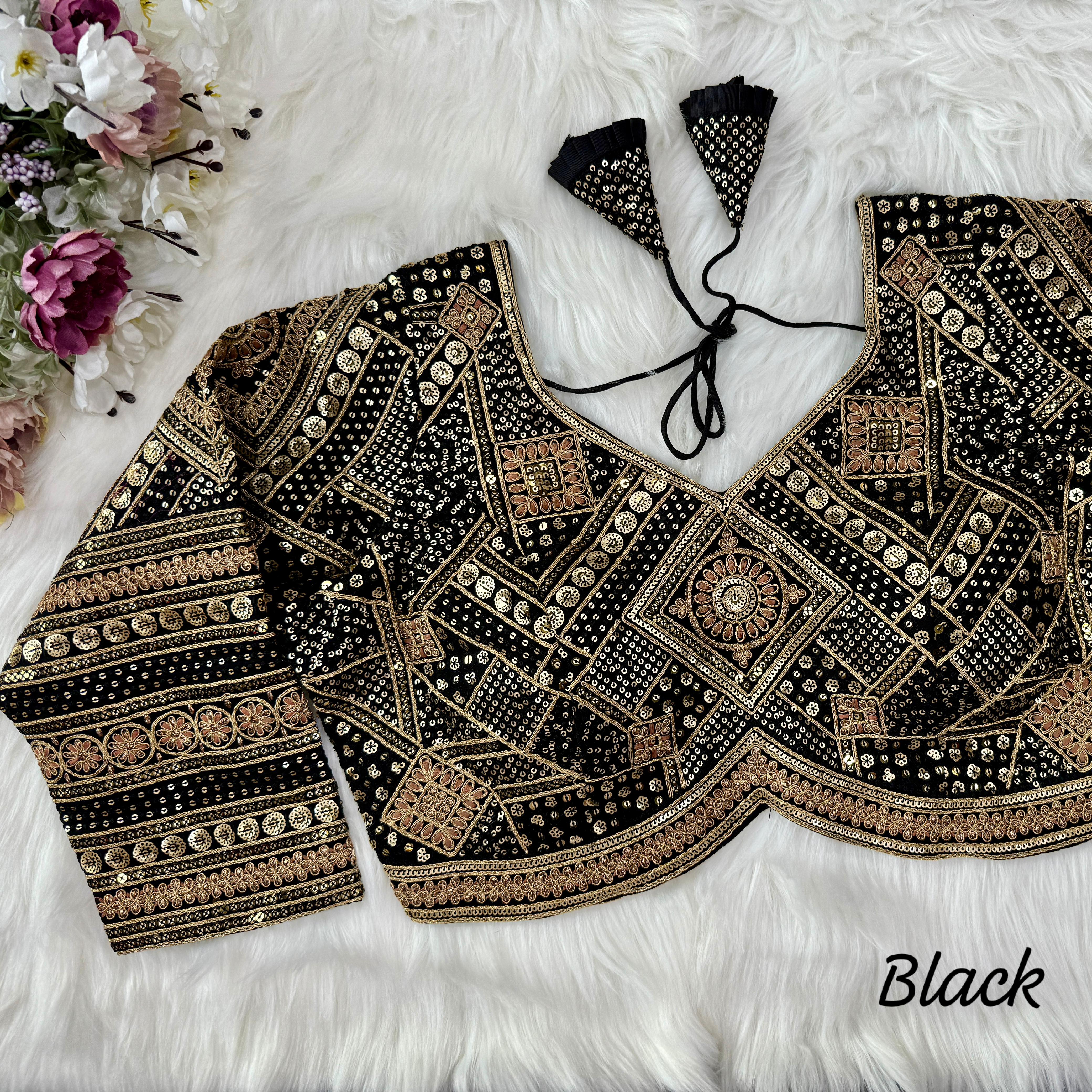 ❤️ BEAUTIFUL HEAVY LONG SLEEVES APPLE-CUT BRIDAL BLOUSE♥️