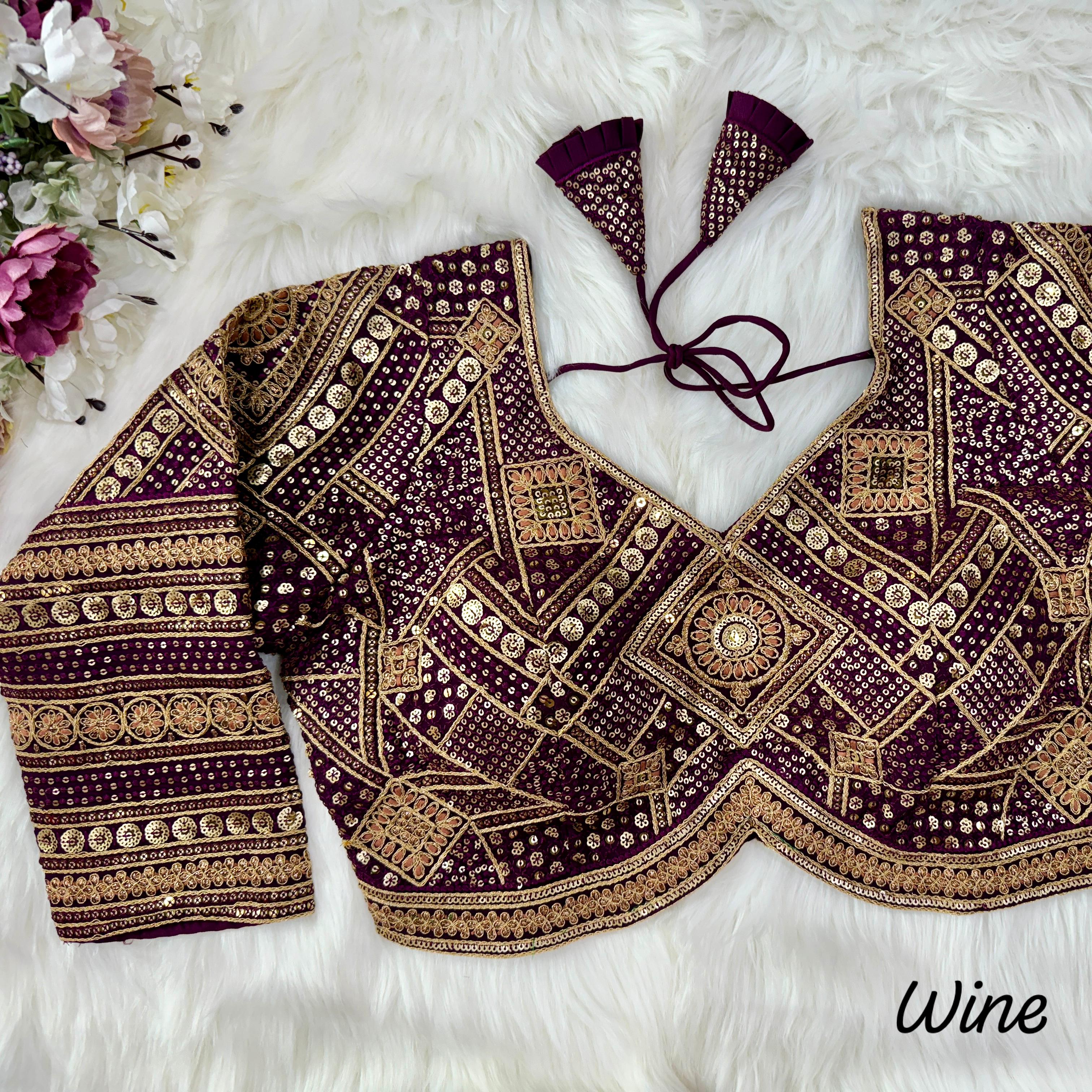 ❤️ BEAUTIFUL HEAVY LONG SLEEVES APPLE-CUT BRIDAL BLOUSE♥️