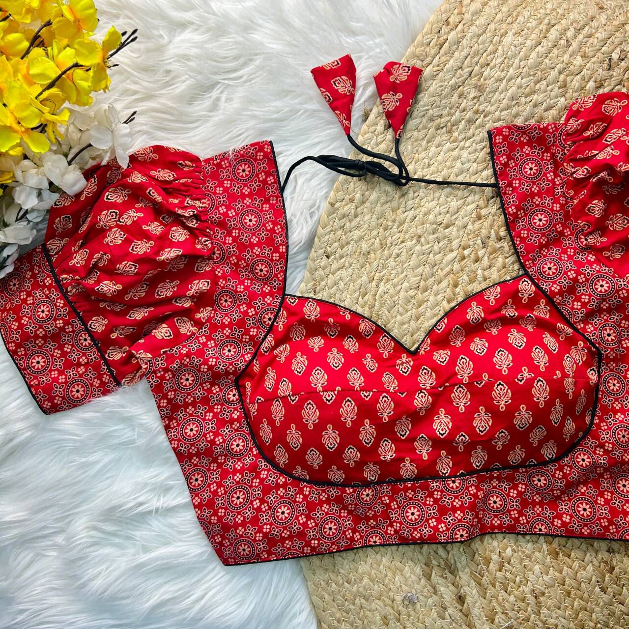 presenting premium summer wear Ajrakh cotton Blouses